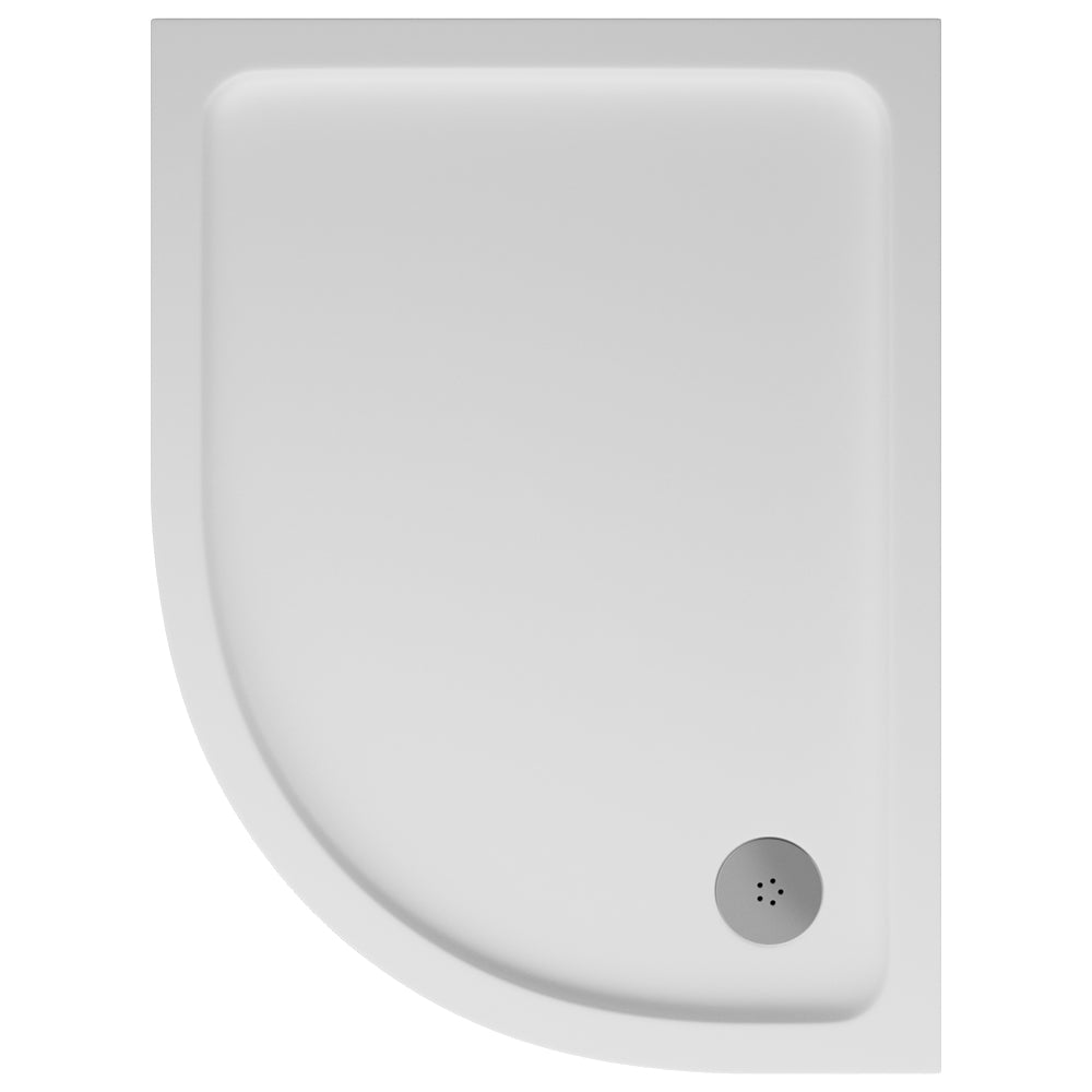 Hydro45 900 x 760mm White Anti Slip Offset Quad Right Hand Tray