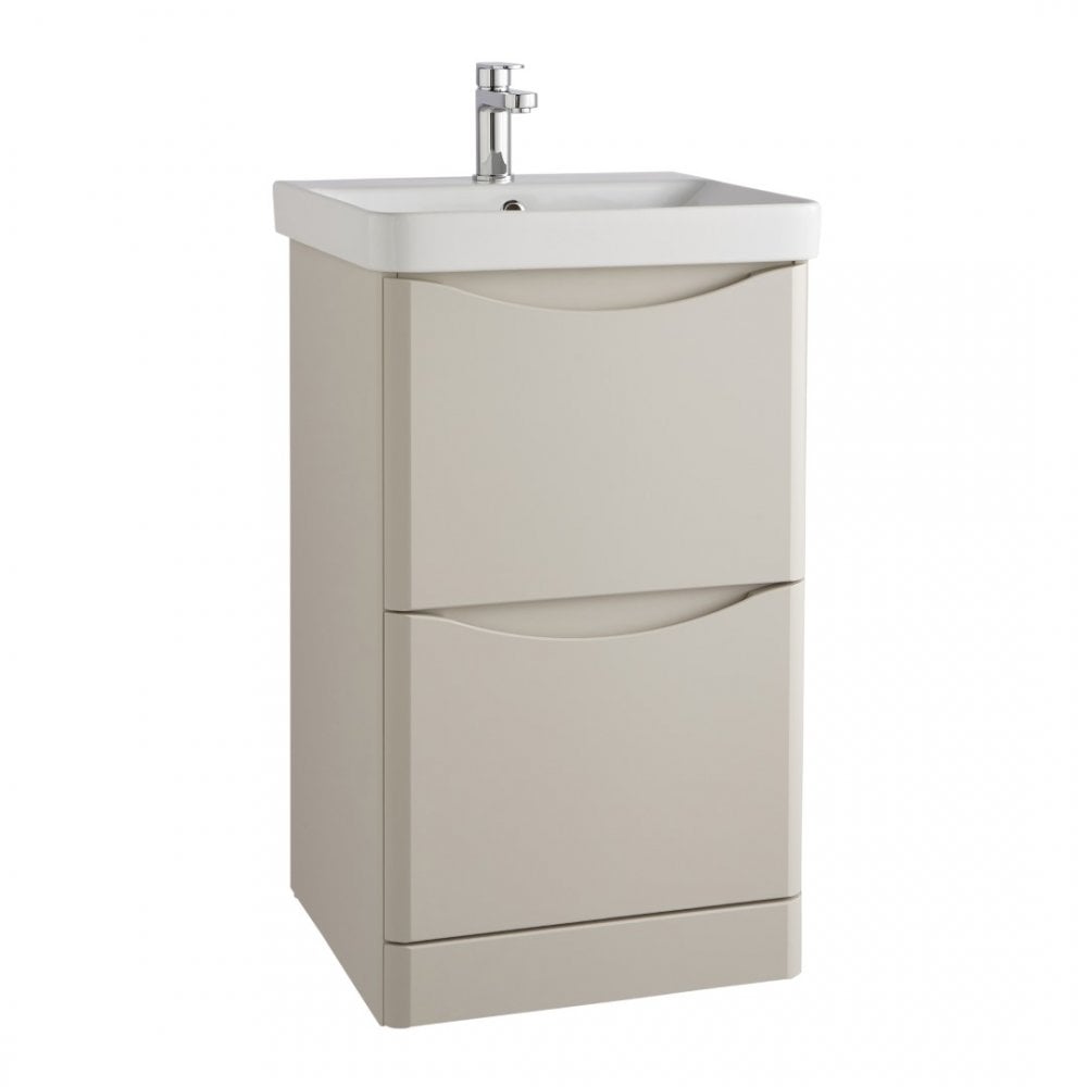 Arc 500mm Floor Standing 2 Drawer Unit & Basin by Kartell