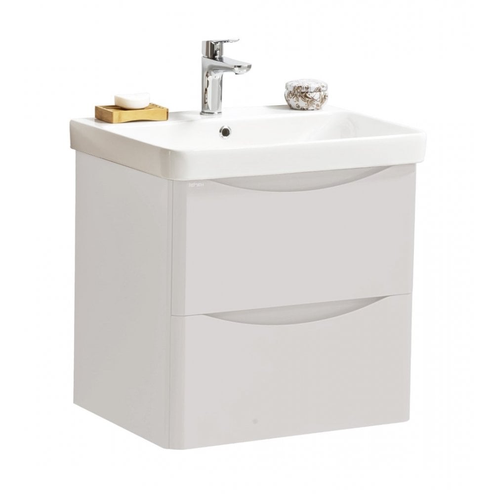 Arc 600mm Wall Mounted 2 Drawer Unit & Basin by Kartell