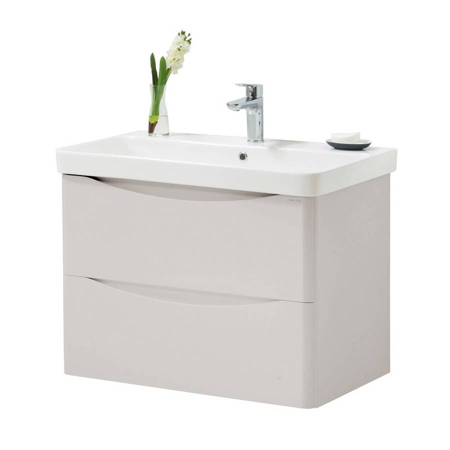 Arc 800mm Wall Mounted 2 Drawer Unit & Basin by Kartell