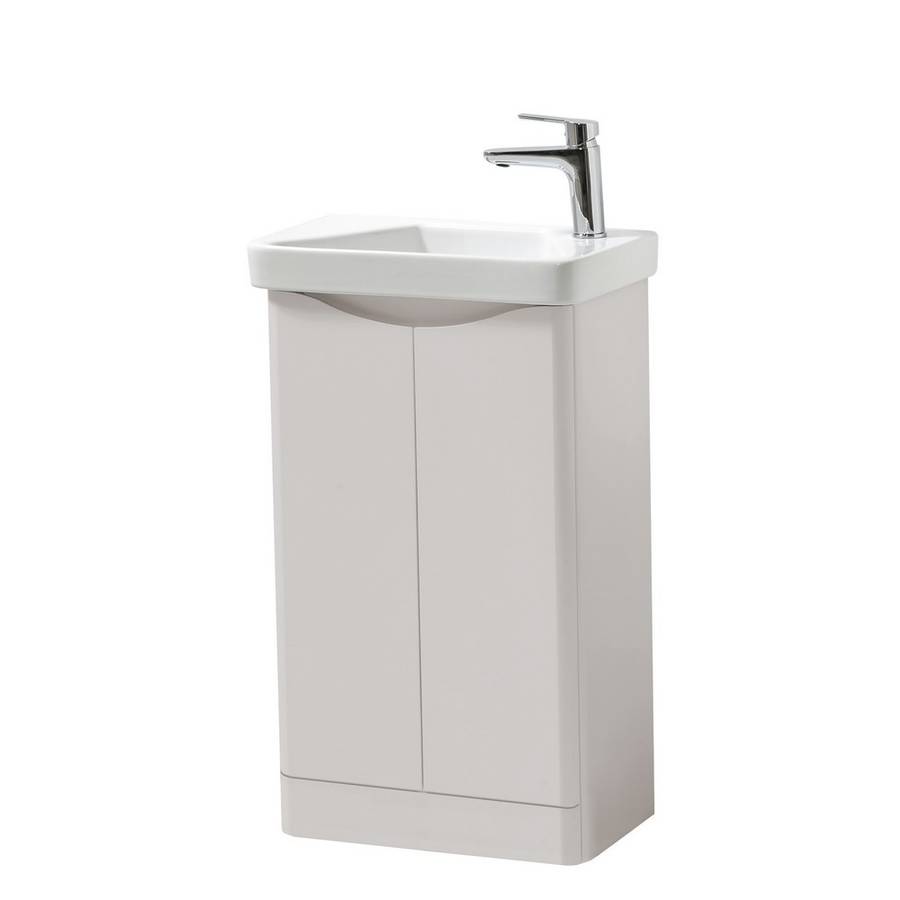 Arc 500mm Floor Standing 2 Door Cloakroom Unit & Basin by Kartell