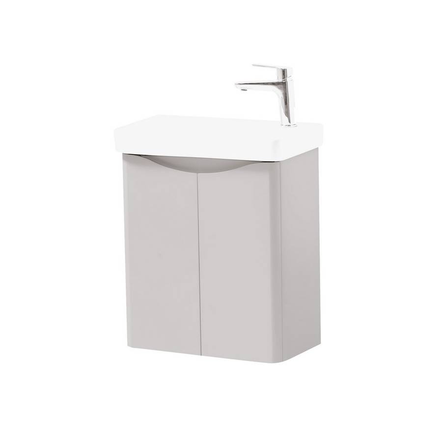 Arc 500mm Wall Mounted 2 Door Cloakroom Unit & Basin by Kartell