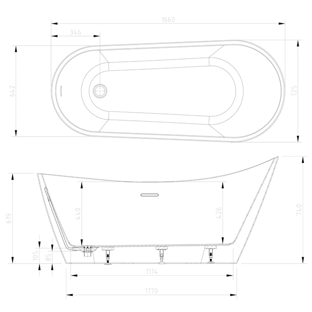 Arruba Modern Freestanding Slipper Bath (SY-FSB204MW)