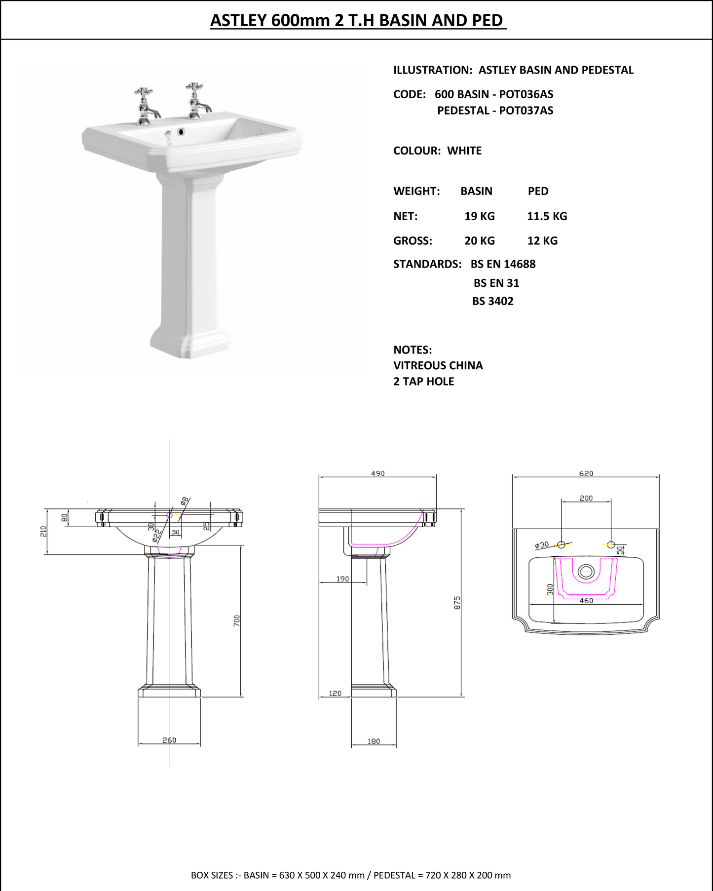 Astley 600mm Basin by Kartell