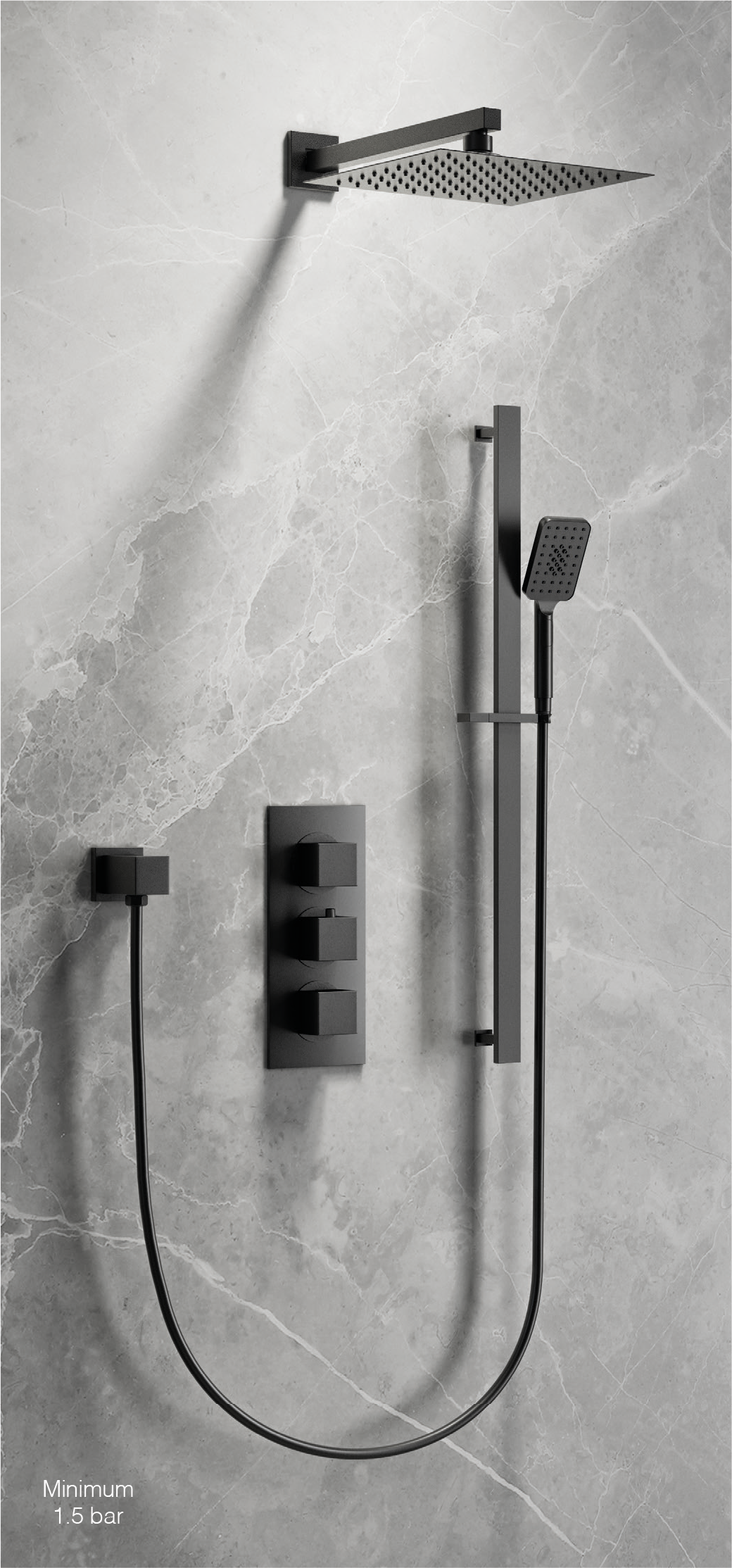 Synergy Dart Concealed Shower Set (SY-CVQ11K & SY-SA02K & SY-SHD2525BK & SY-SR01K & SY-WE02K)