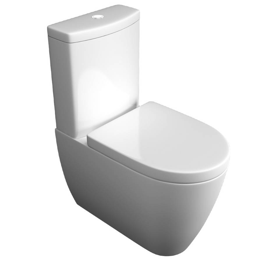 Genoa Round Close to Wall Rimless Comfort Height Close Coupled WC Pan by Kartell