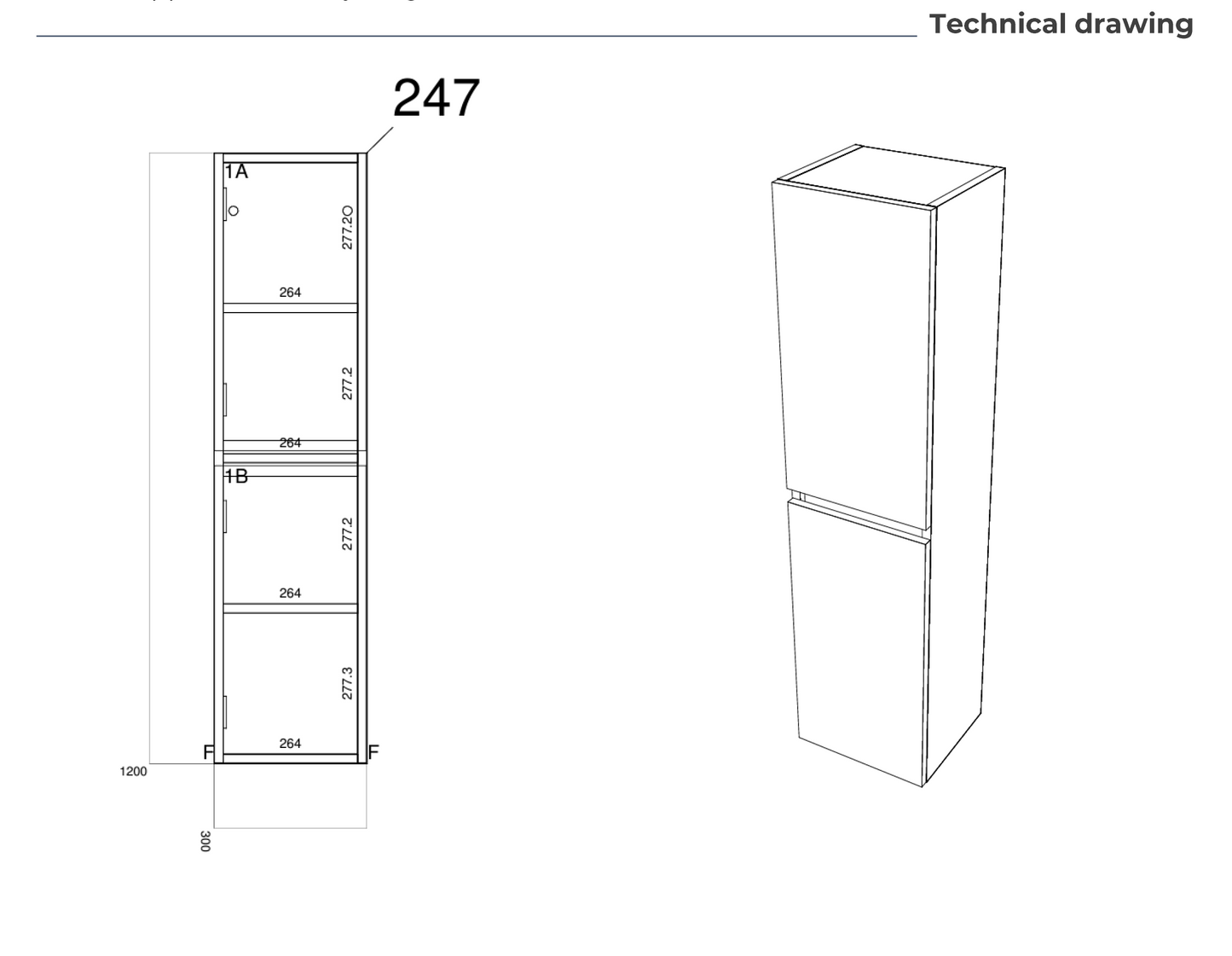 Kore Wall Hung Tall Unit by Kartell