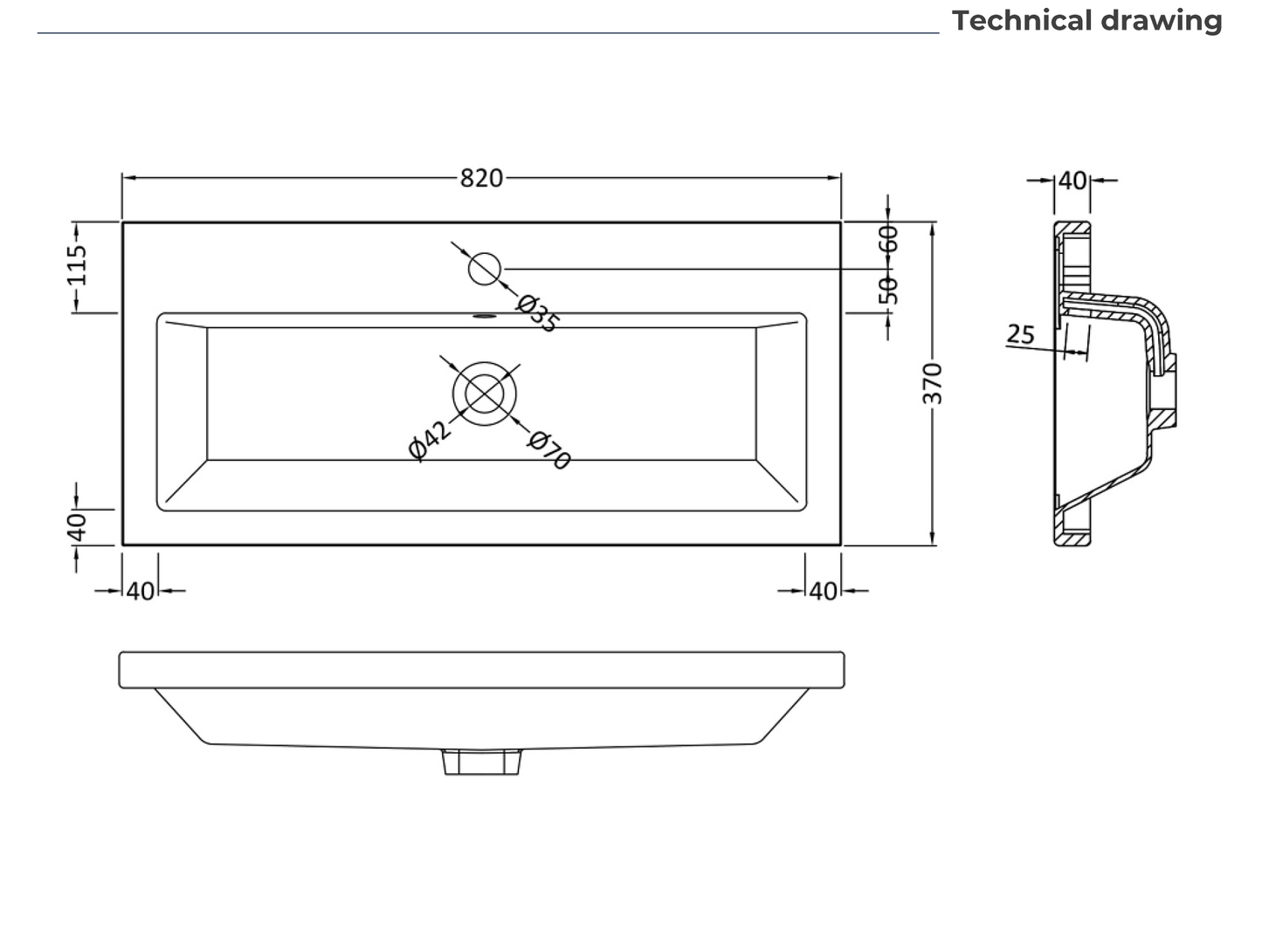 Kore 800mm Wall Mounted Drawer Unit & Basin by Kartell
