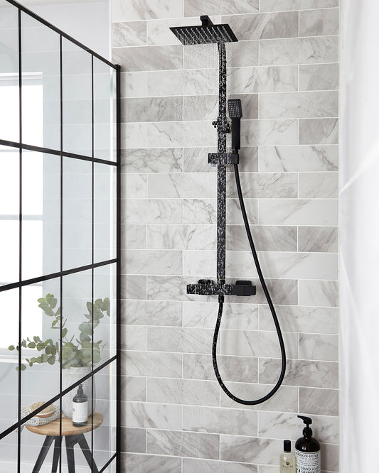 Nero Square Shower Set by Kartell