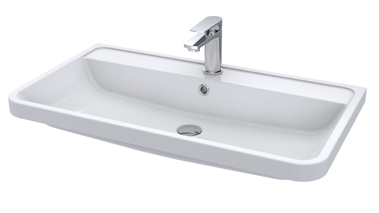 Gero 800mm Polymarble 1 Tap Hole Basin