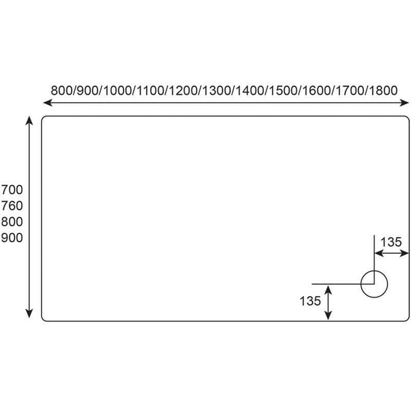 Hydro 45 Rectangular Shower Tray