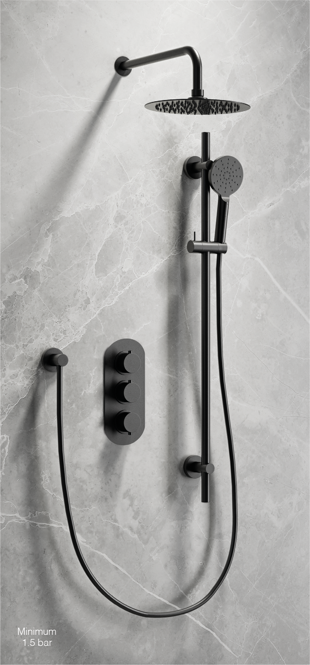 Synergy Ribble Concealed Shower Set (SY-CVQ10K & SY-SA01K & SY-SHE2525BK & SY-SR02K & SY-WE01K)