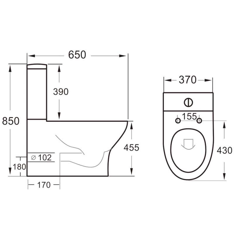 Synergy Fluid 455Mm Toilet (SY-FLU07)