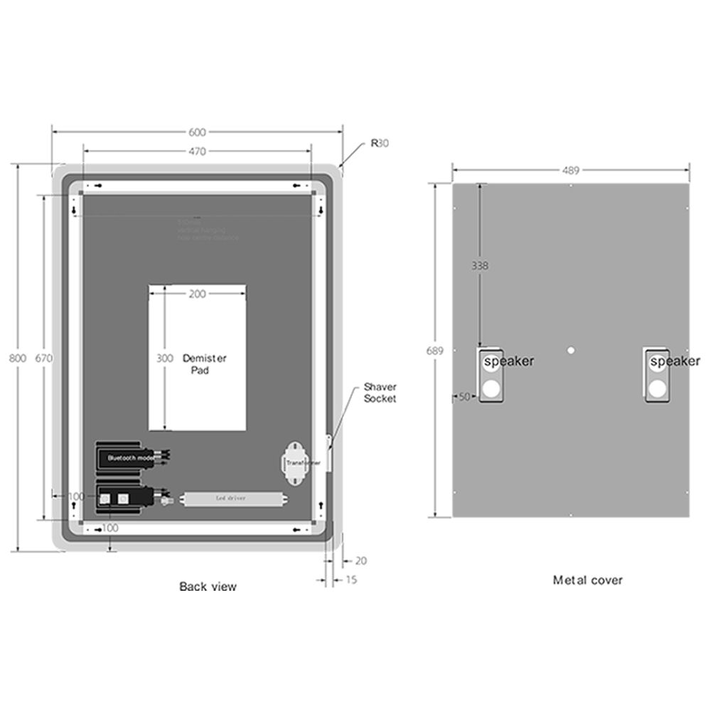 Synergy Timb Bluetooth Led Strip Mirror With Touch Switch (SY-FLU08)