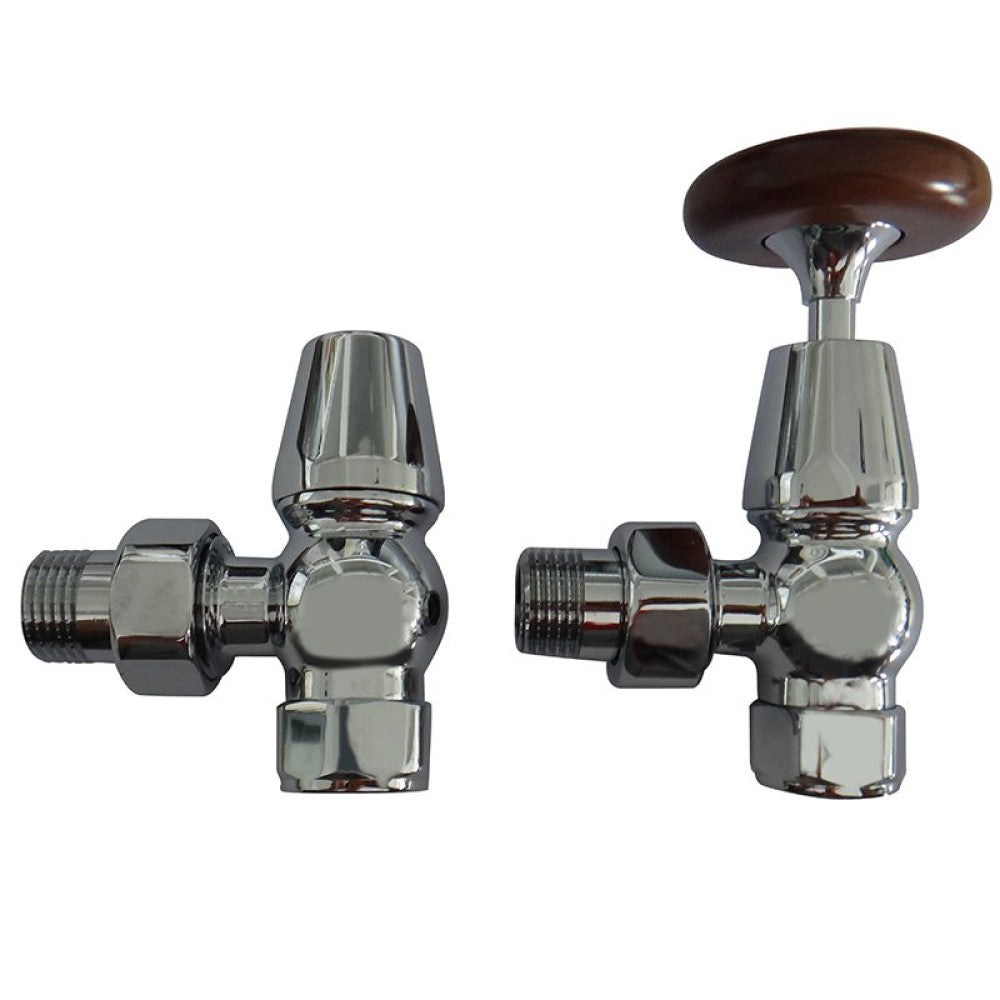 Manual Traditional Angled Chrome Radiator Valves by Kartell