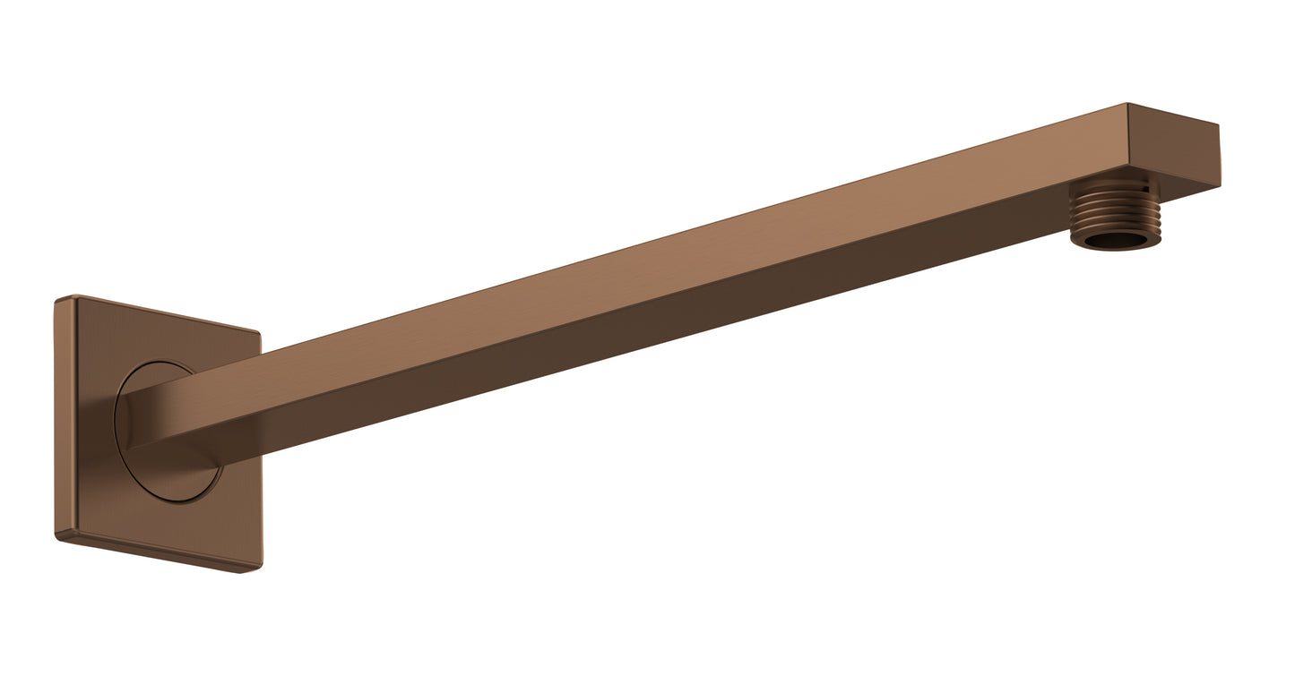 Small Rectangular Shower Arm - Brushed Bronze