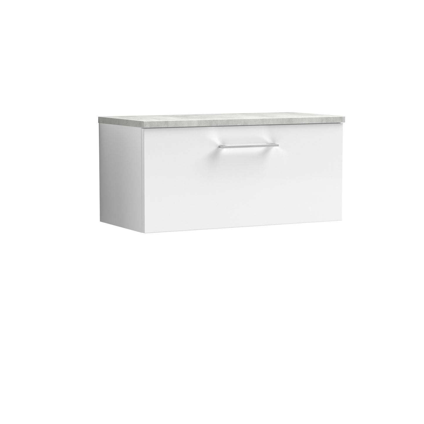 Nuie Arno 800mm Wall Hung Single Drawer Vanity Unit With Laminate Top