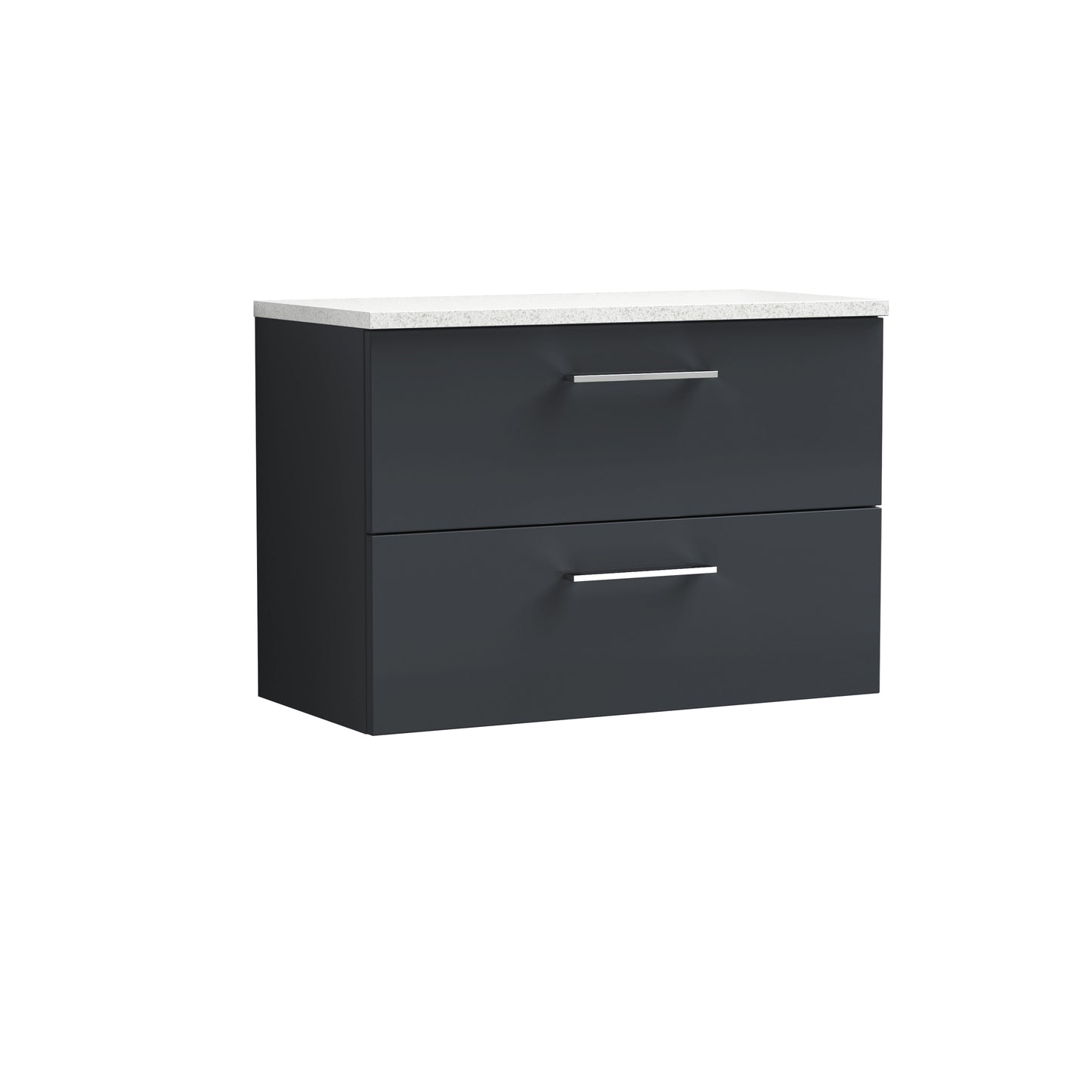 Nuie Arno 805mm Soft Black Wall Hung Vanity Unit With Laminate Worktop