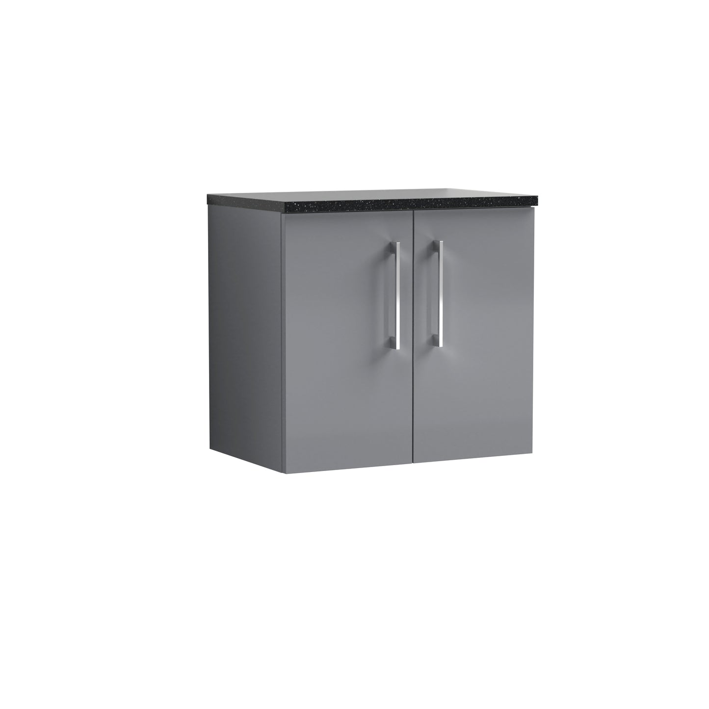 Nuie 600mm Satin Grey Wall Hung Vanity Unit With Laminate Worktop