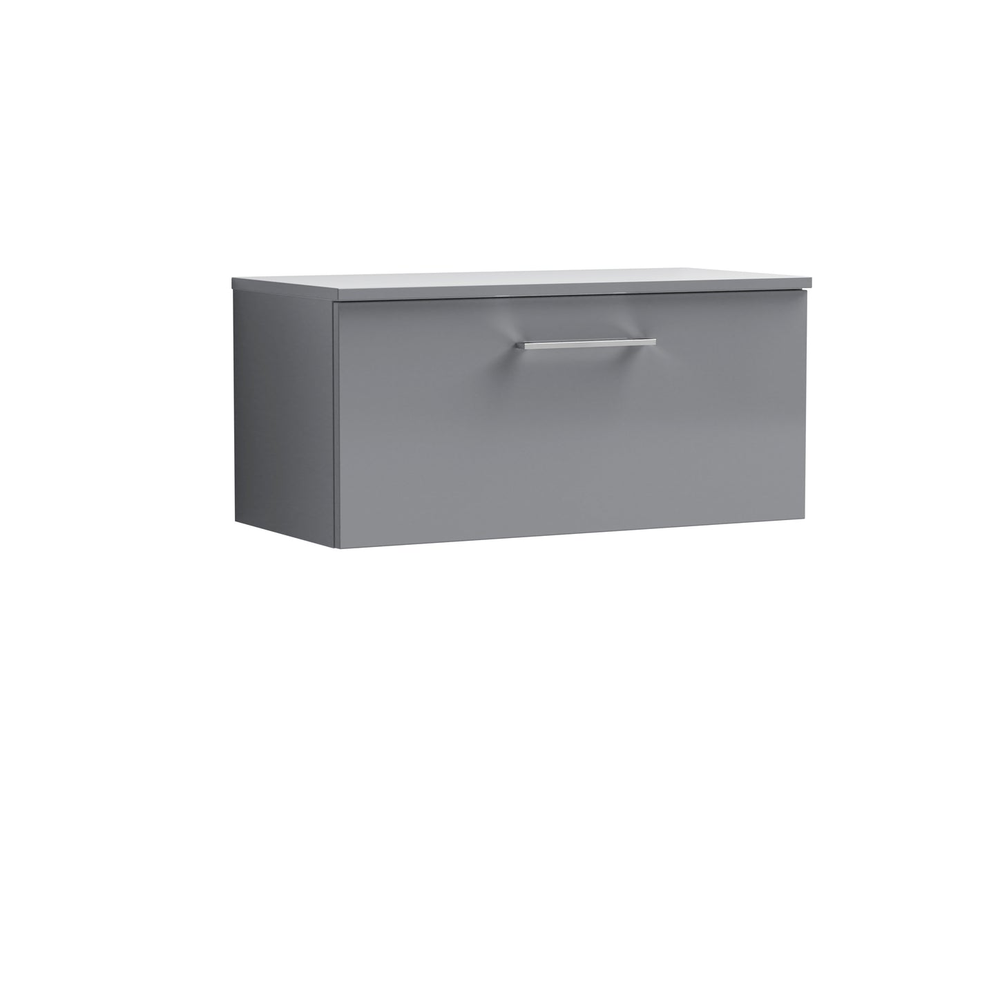 Nuie 805mm Satin Grey Wall Hung Vanity Unit With Worktop