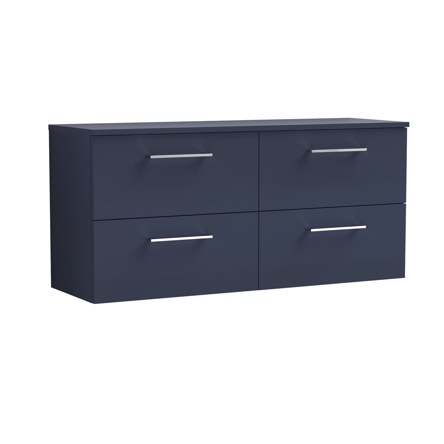 Nuie 1200mm Midnight Blue Wall Hung 4-Drawer Vanity Unit With Worktop