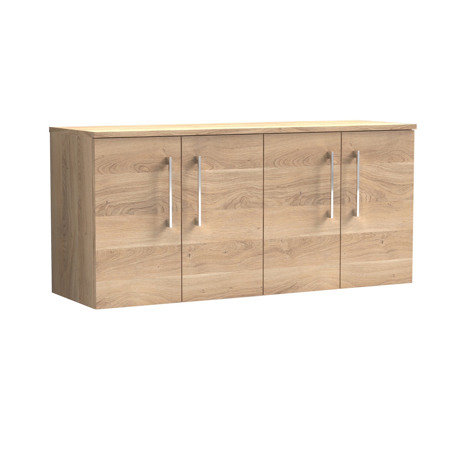 Nuie 1200mm Bleached Oak Wall Hung Vanity Unit With Worktop