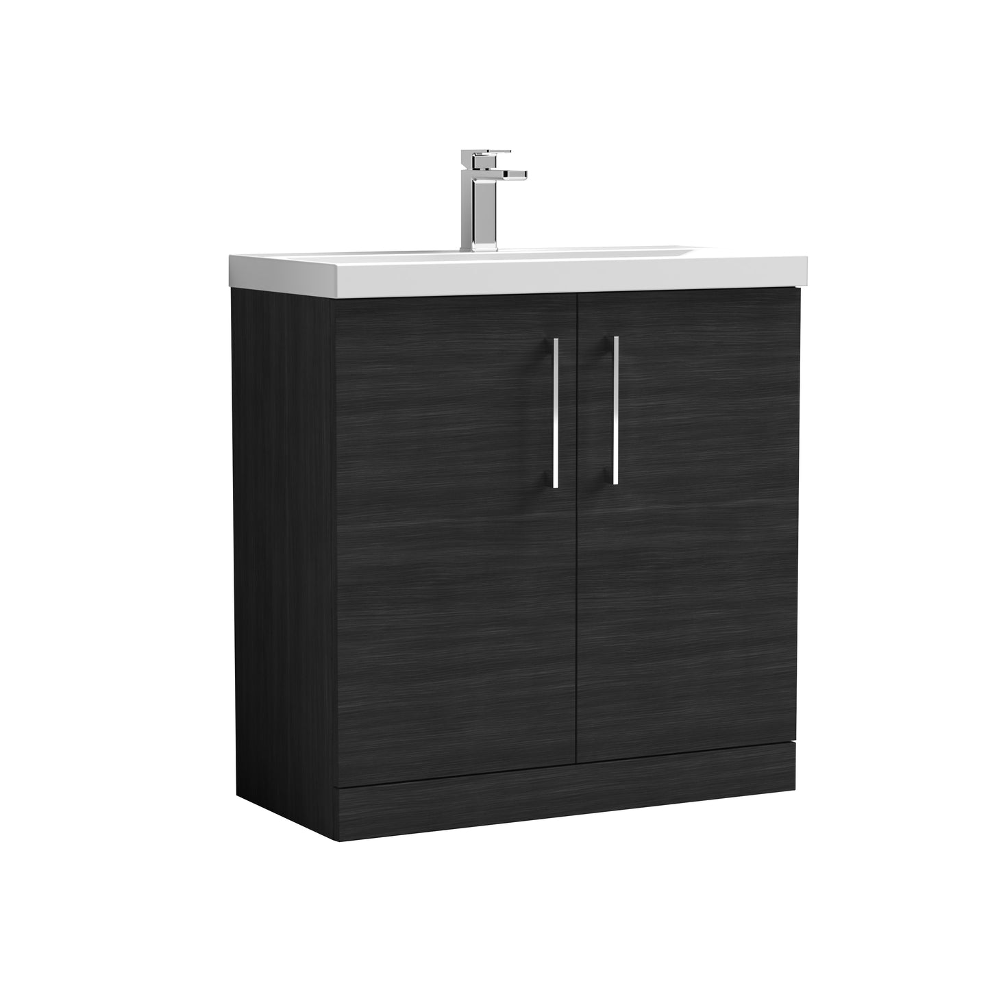 Arno 800mm Floor Standing 2-Door Vanity Unit with Mid-Edge Basin by Nuie