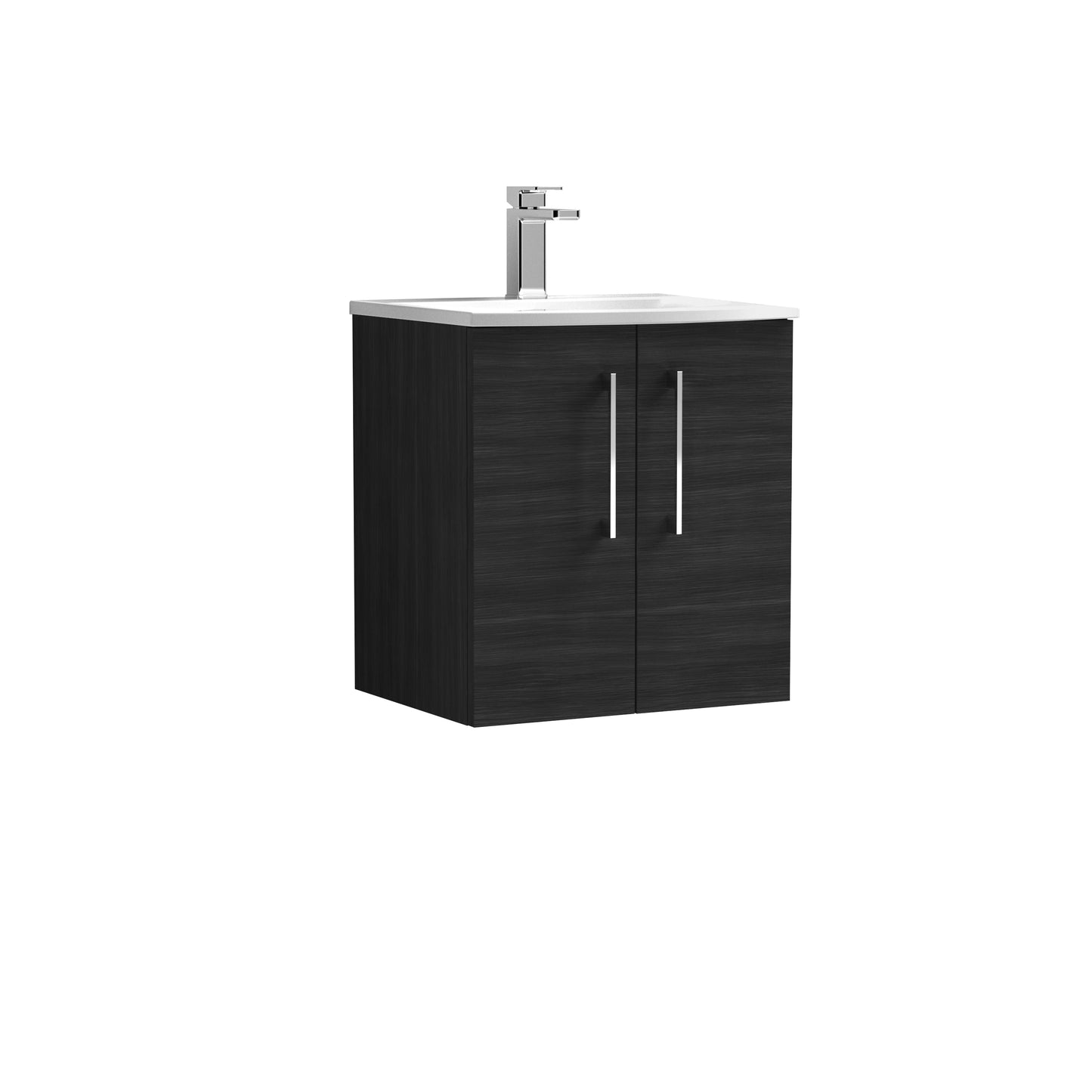 Arno 500mm Wall Hung 2 Door Vanity Unit with Curved Basin by Nuie