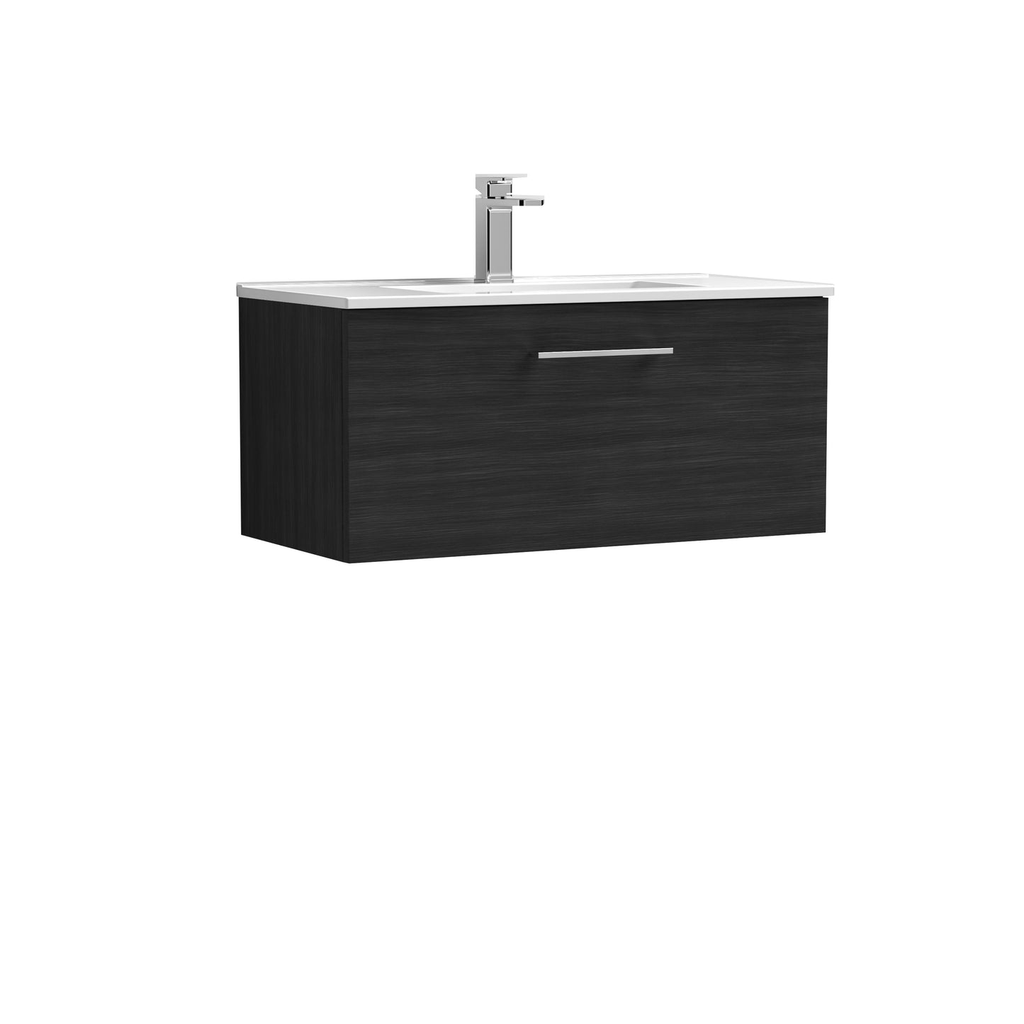 Arno 800mm Wall Hung 1-Drawer Vanity Unit with Minimalist Basin by Nuie