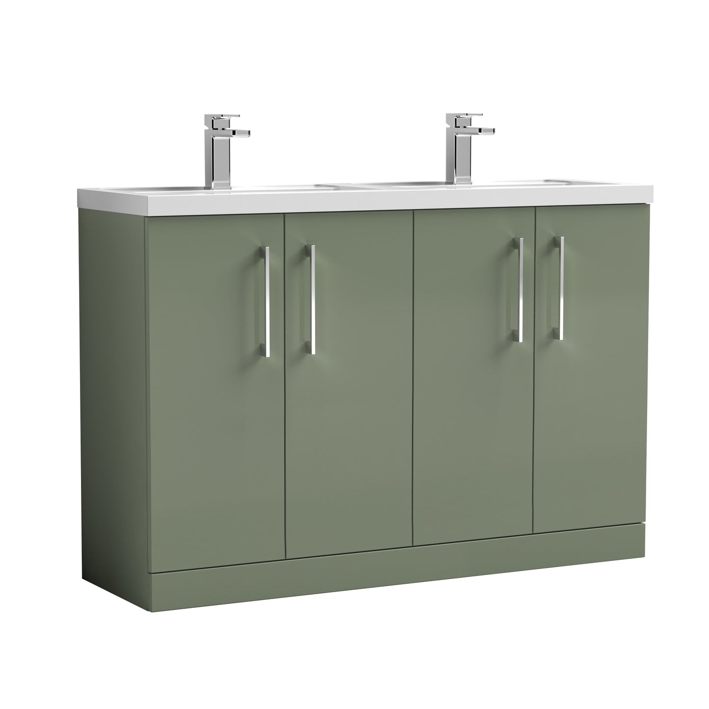 Nuie Arno 1205mm Floor Standing 4 Door Vanity Unit with Double Basin