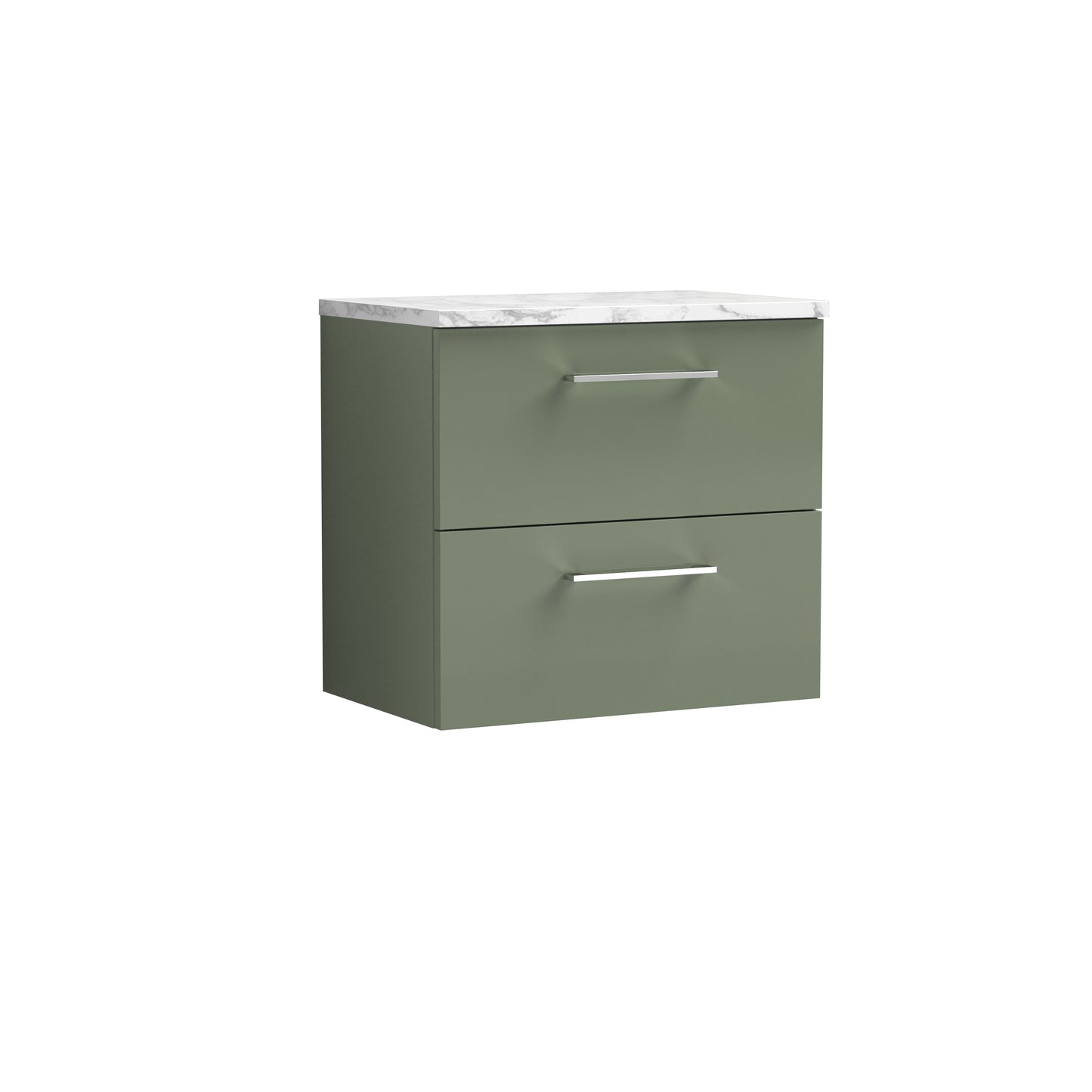 Nuie 600mm Wall Hung 2-Drawer Vanity Unit With Laminate Worktop