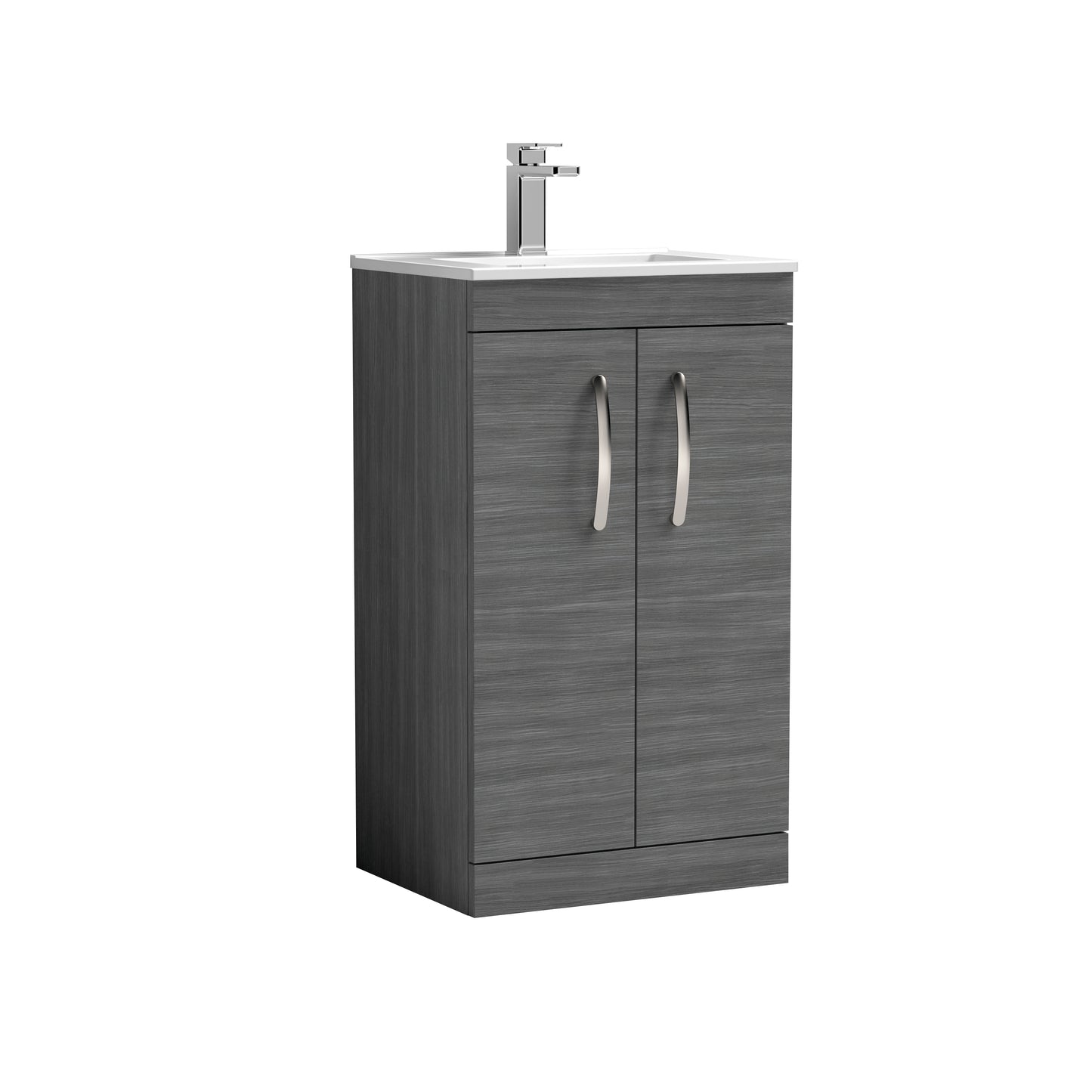 Athena 500mm Floor Standing 2 Door Vanity Unit with Minimalist Basin by Nuie
