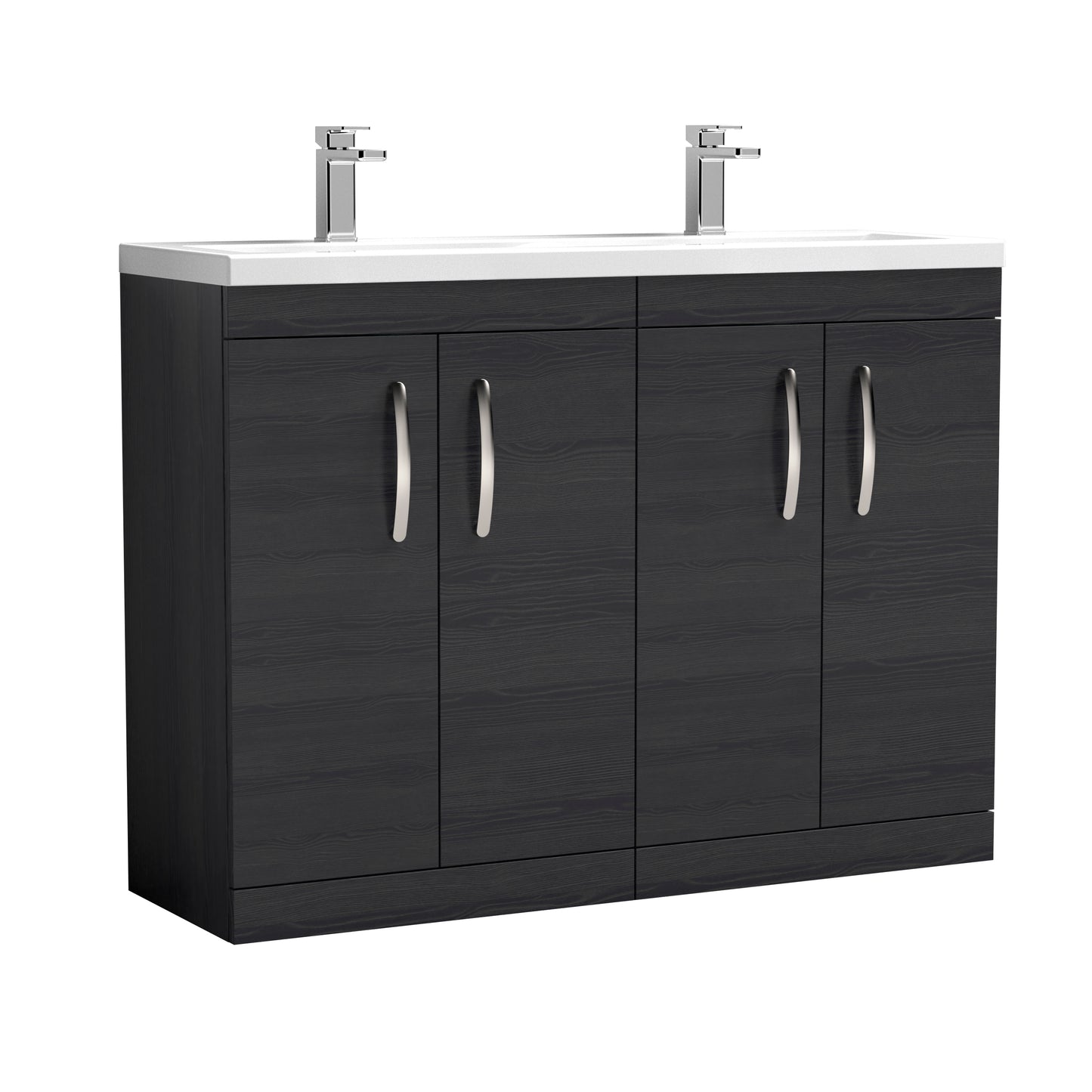 Nuie Athena 1200mm Floor Standing Vanity Unit With Twin Basin