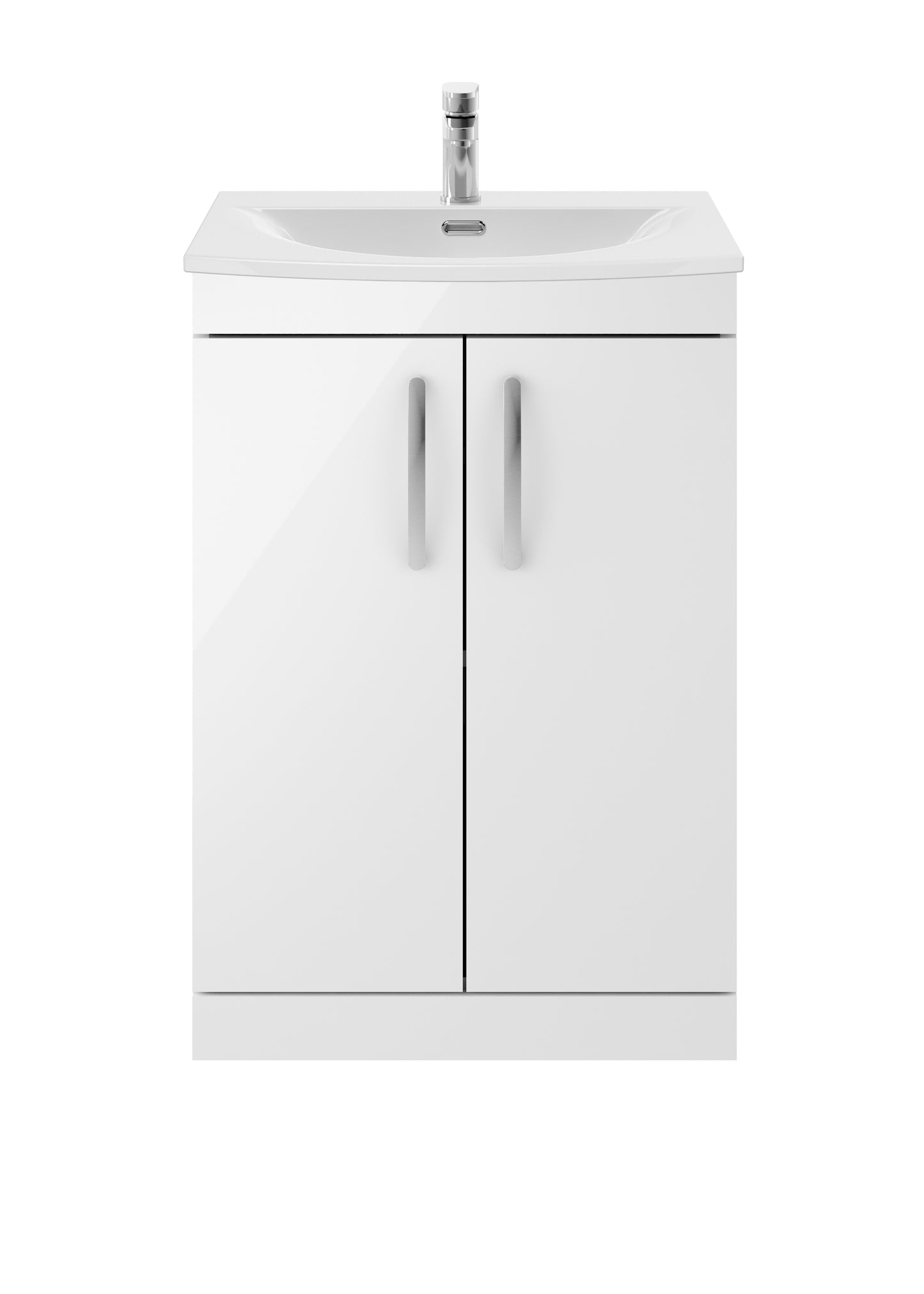 Nuie Athena 600mm Floor Standing 2 Door Vanity Unit With Basin