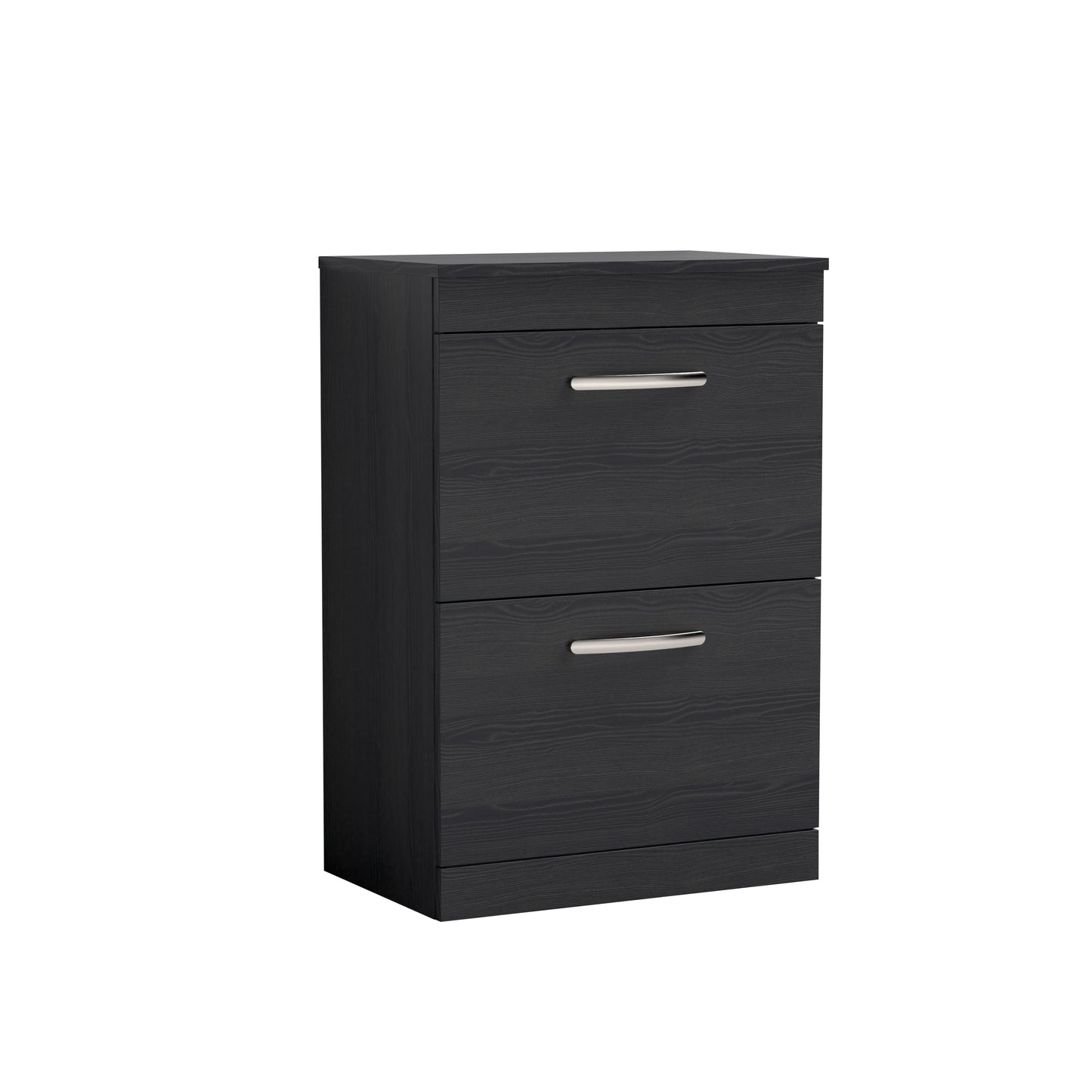 Nuie Athena 600mm Floor Standing 2 Drawer Vanity Unit With Worktop & Handles