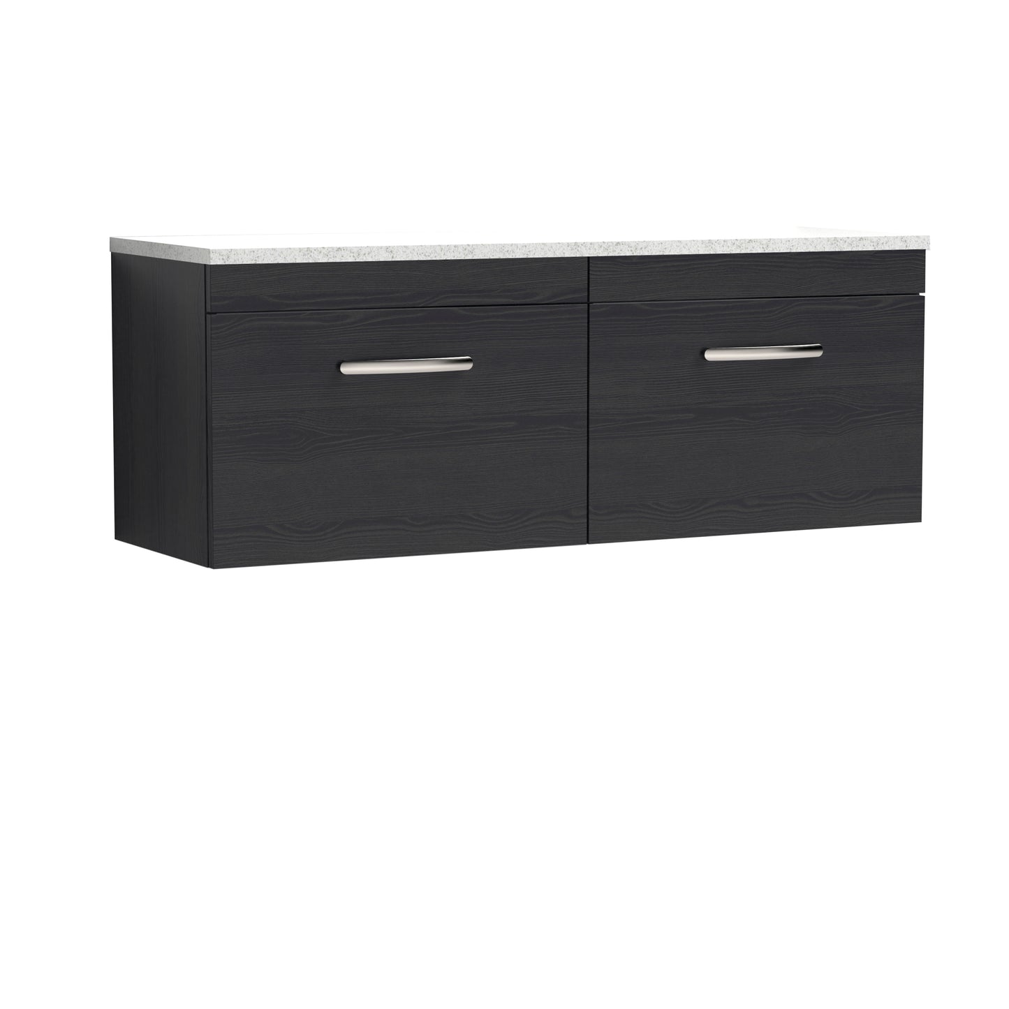 Nuie 1200mm Wall Hung 2-Drawer Unit With Laminate Worktop