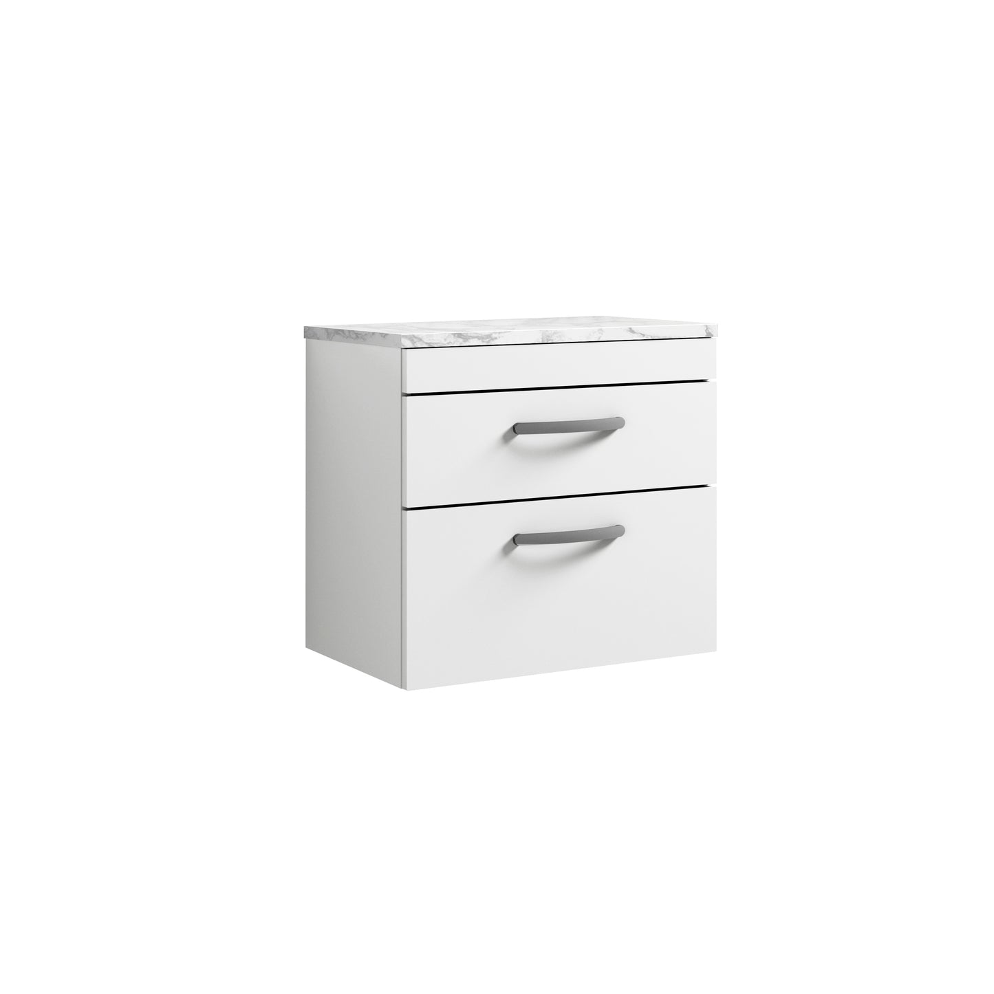 Nuie 600mm Wall Hung 2-Drawer Unit With Laminate Worktop