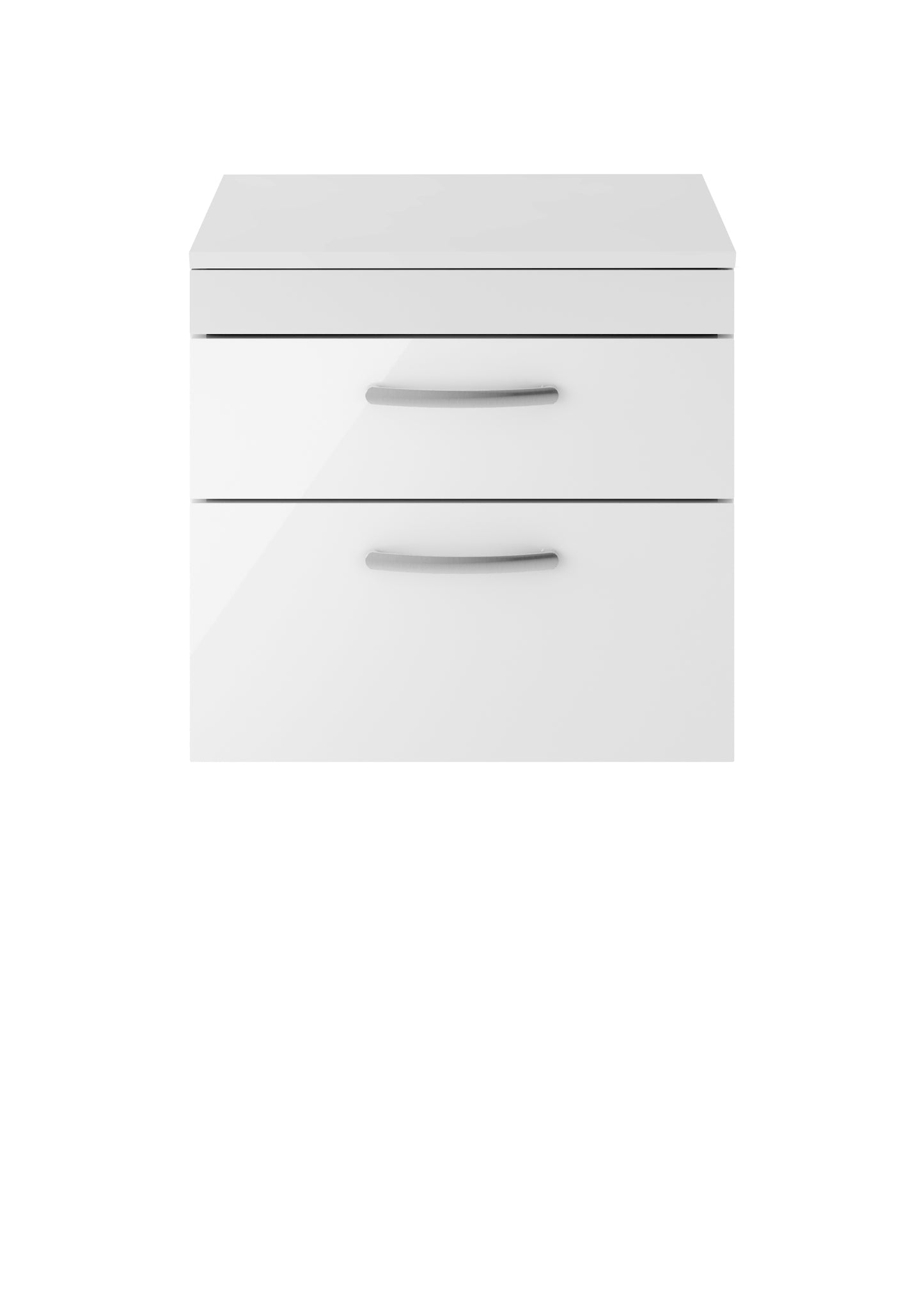 Nuie Athena 600mm Wall Hung 2 Drawer Vanity Unit With Worktop