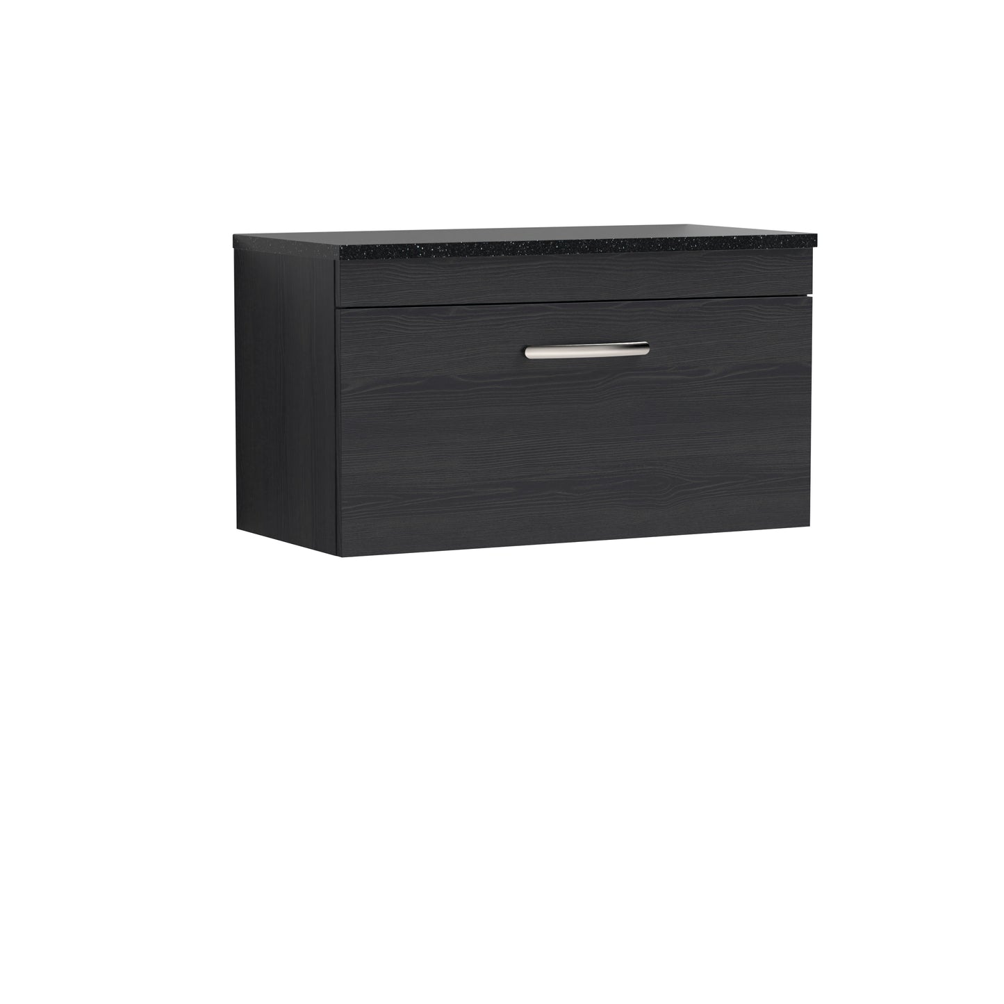 Nuie Athena 800mm Charcoal Black Wall Hung Vanity Unit With Worktop