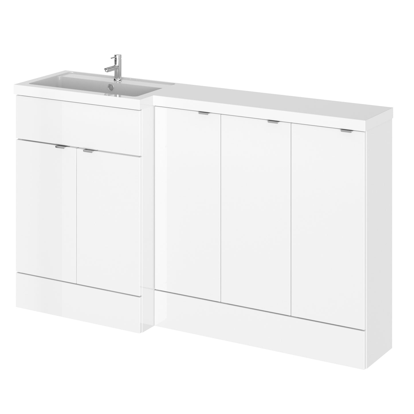 Hudson Reed Fusion 1500mm Floor Standing 2 Door Left Hand Vanity Basin Combination With Handles