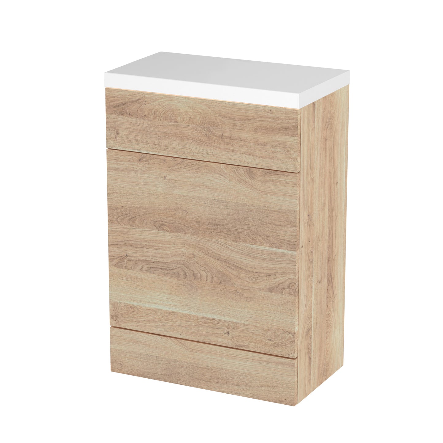 Hudson Reed Fusion 600mm Bleached Oak Toilet Unit With Polymarble Top