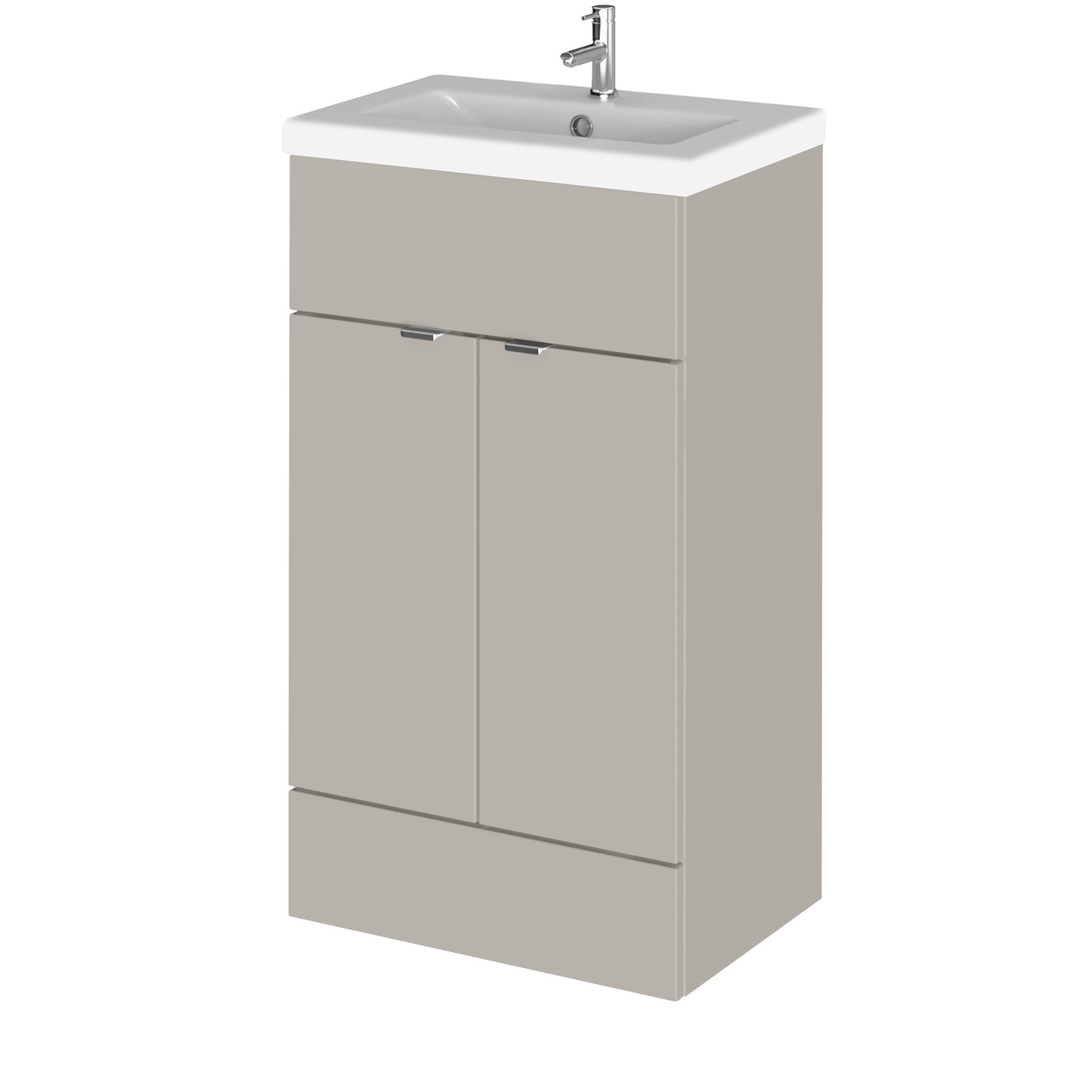 Hudson Reed Fusion 500mm Pebble Grey Vanity Unit & Basin With Handles