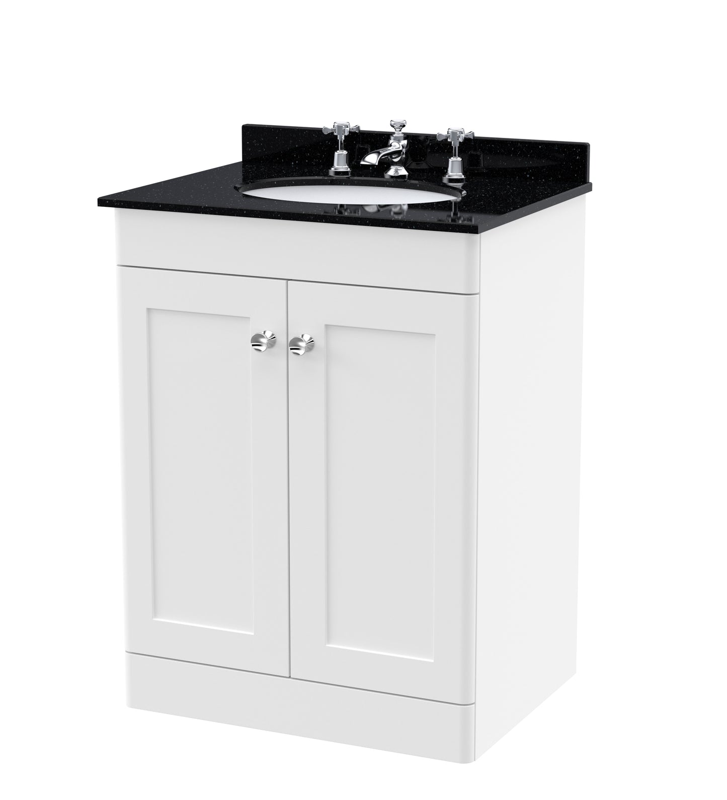 Classique 600mm Floor Standing Bathroom Vanity Unit With Marble Top by Nuie