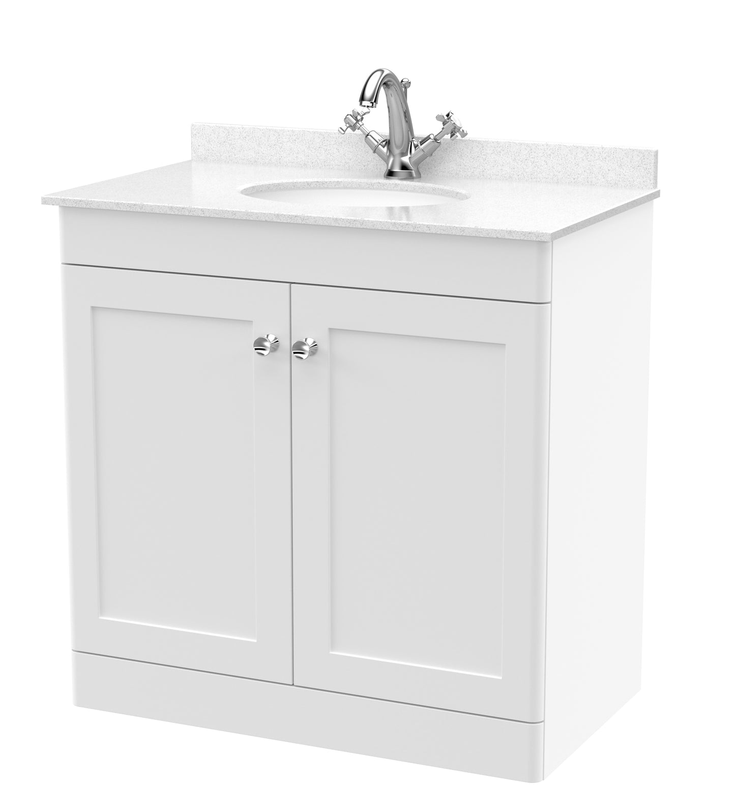Classique 820mm Floor Standing Vanity Unit With Marble Top by Nuie