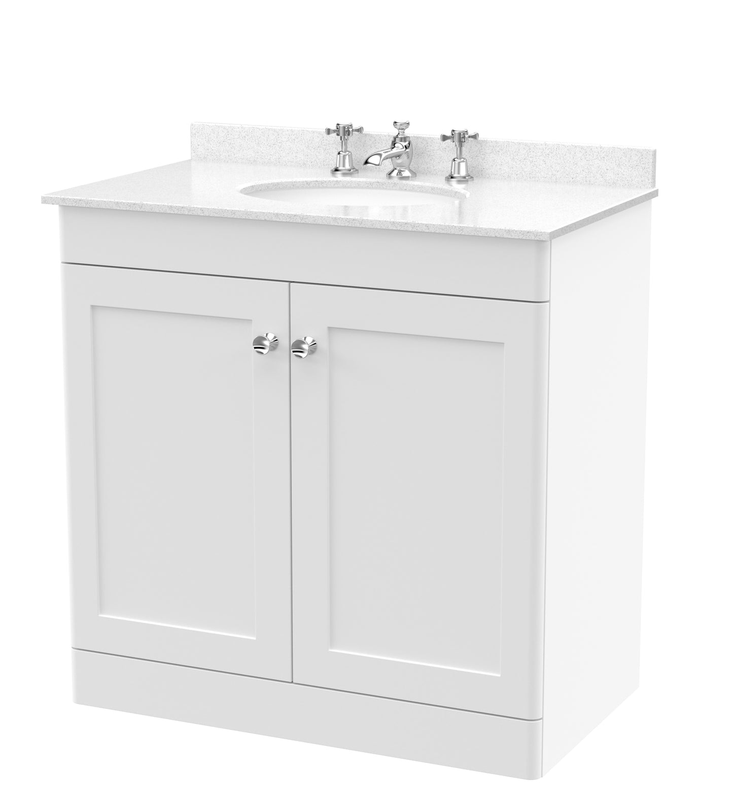 Classique 800mm Floor Standing 2 Door Modern Bathroom Vanity Unit by Nuie