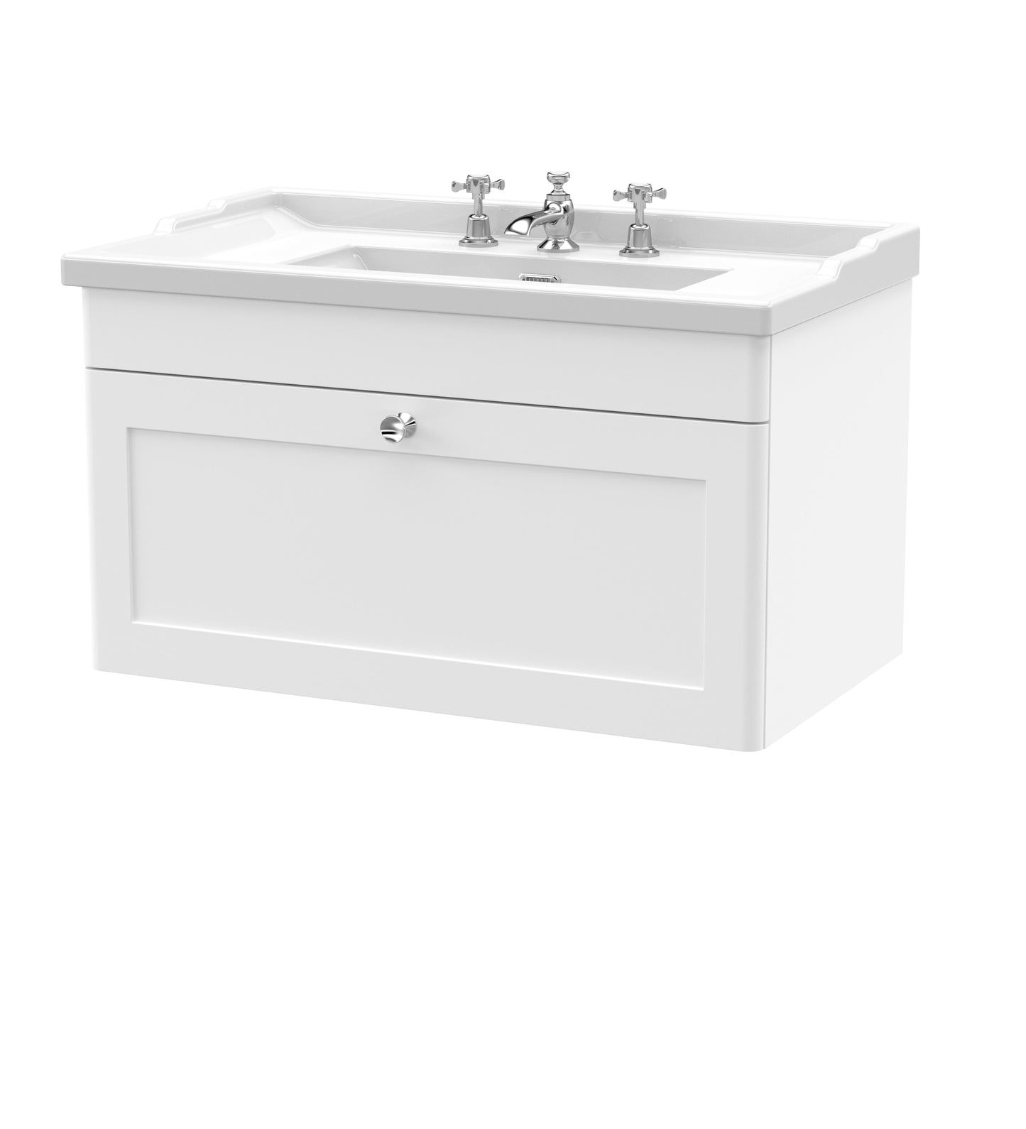 Nuie Classique 800mm Wall Hung 1 Drawer Bathroom Vanity Unit by Nuie