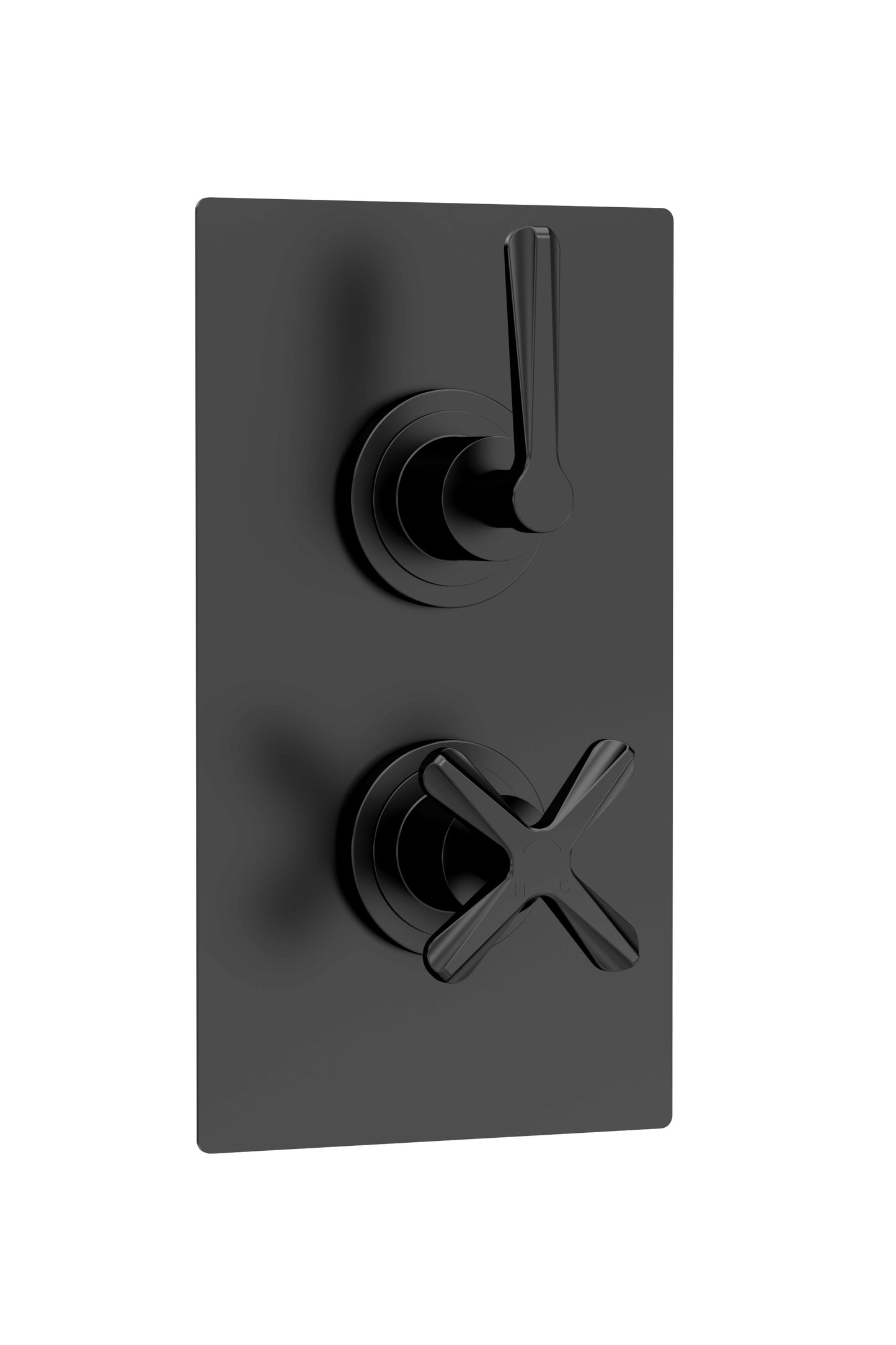 Traba Twin Thermostatic Concealed Shower Valve - 1 Outlet - Matt Black