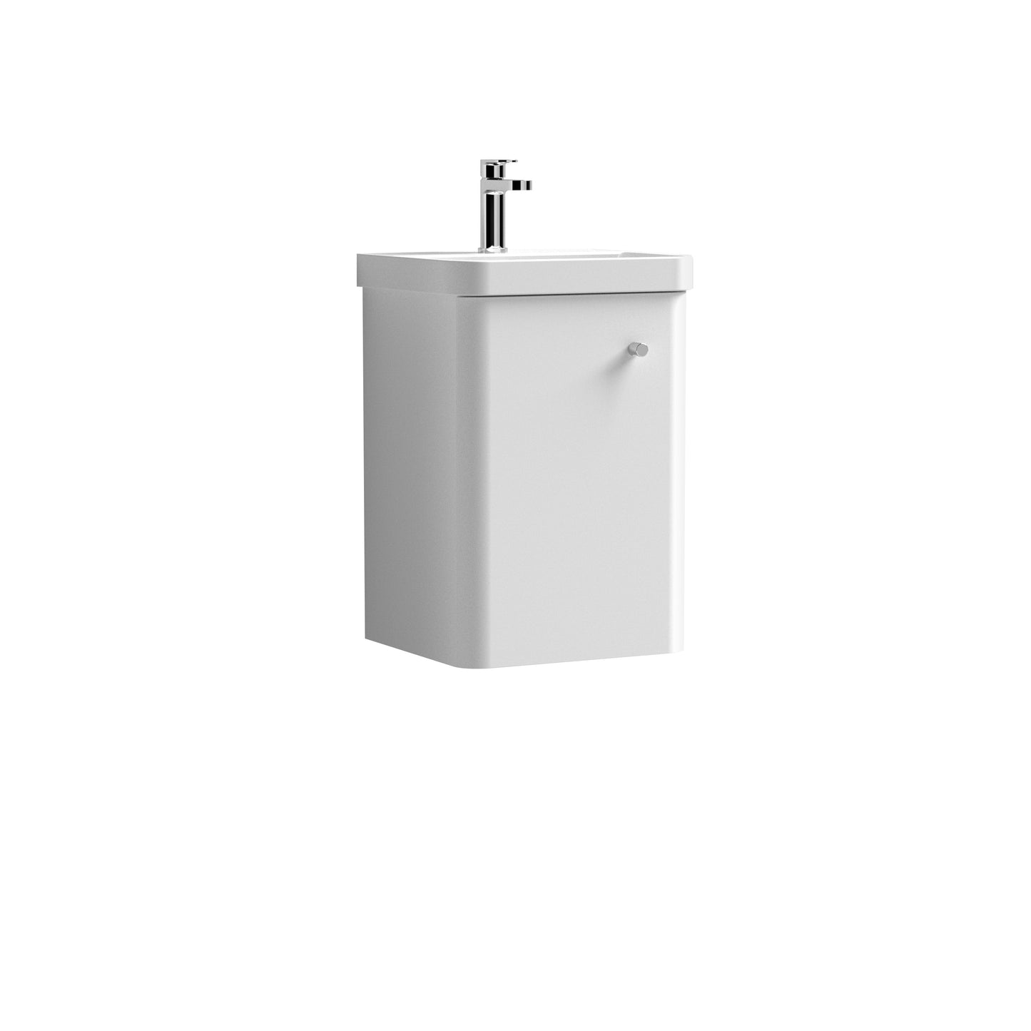 Nuie Core 400mm Wall Hung Single Door Vanity Unit with Ceramic Basin