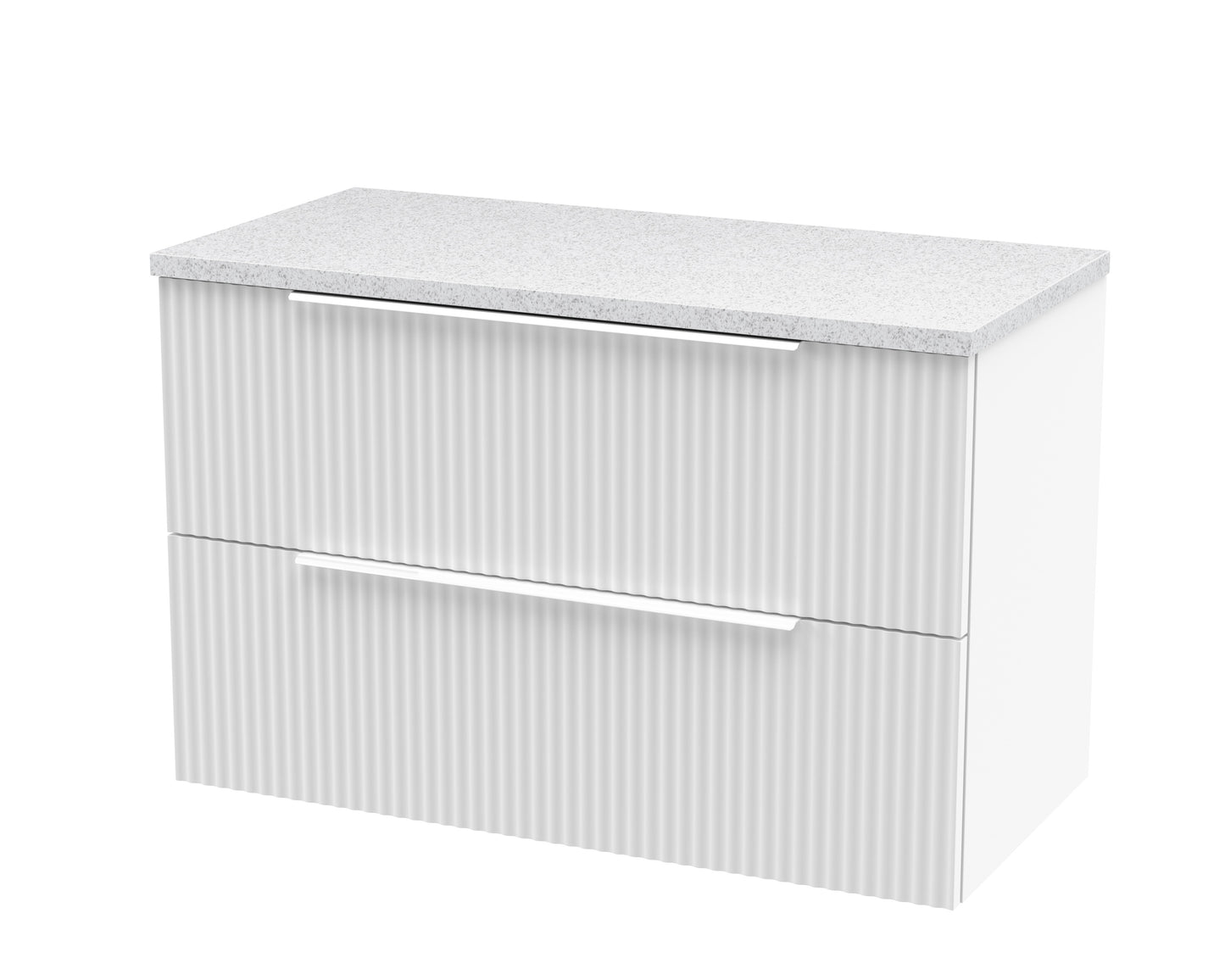 Hudson Reed Fluted 800mm Wall Hung 2-Drawer Vanity Unit With Laminate Top