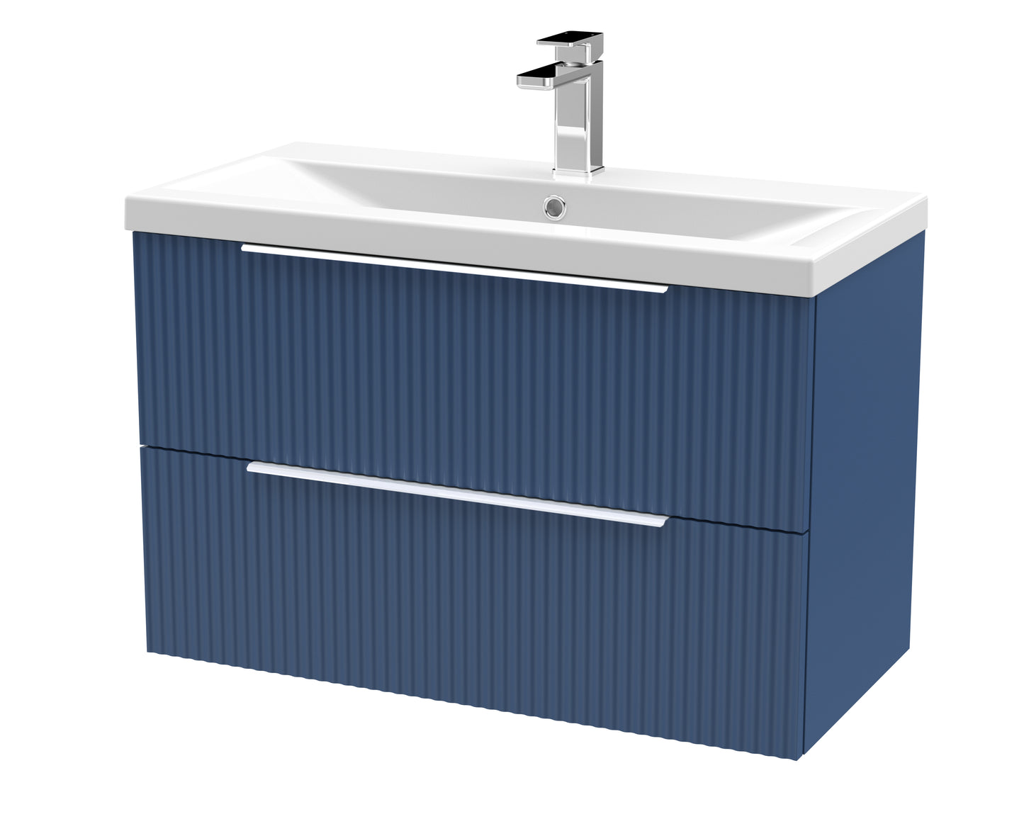 Hudson Reed Fluted 810mm Wall Hung 2-Drawer Vanity Unit With Basin